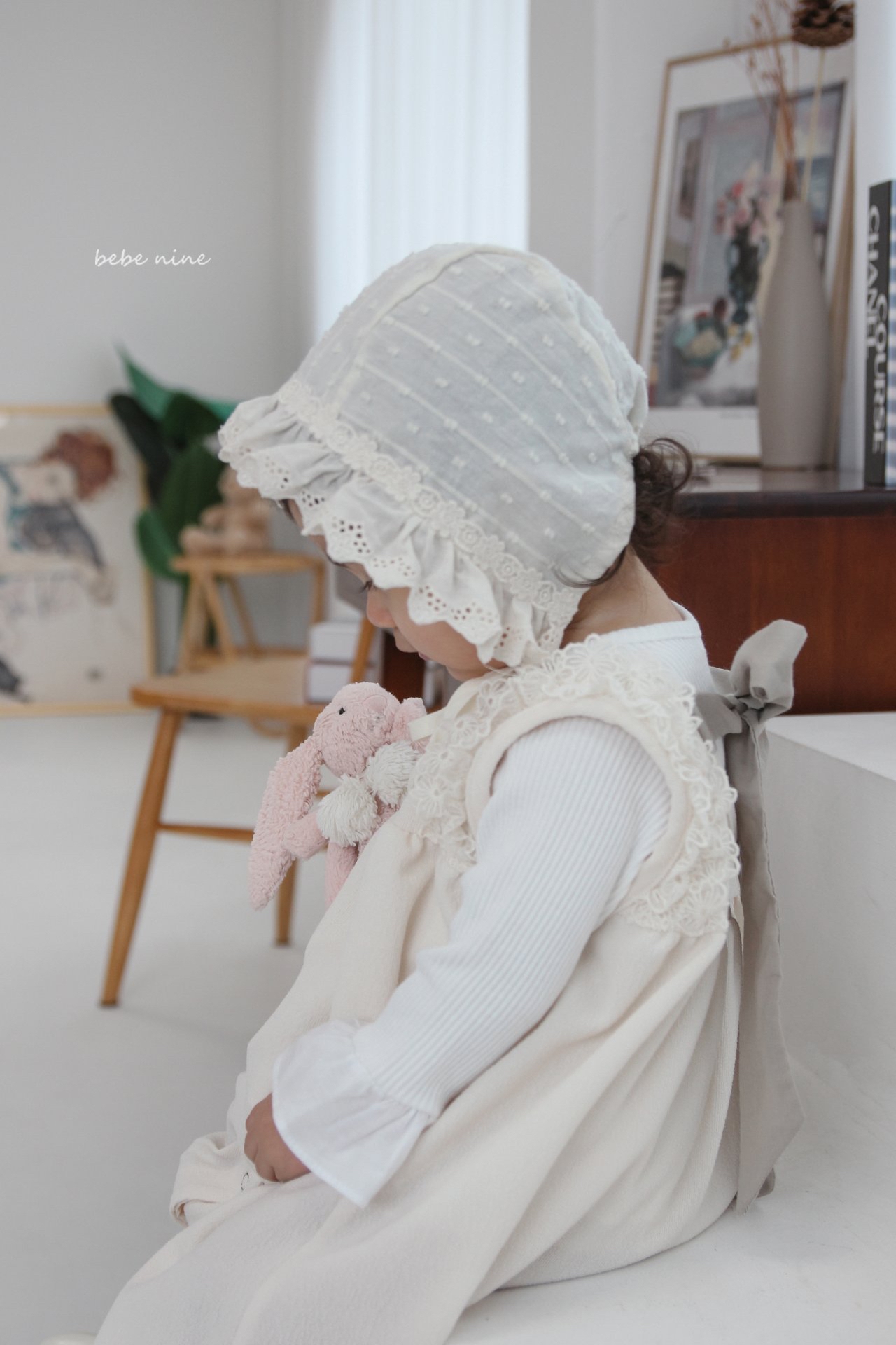 🌸預訂 韓國直送🌸🇰🇷Bebenine蕾絲荷葉花邊包耳帽