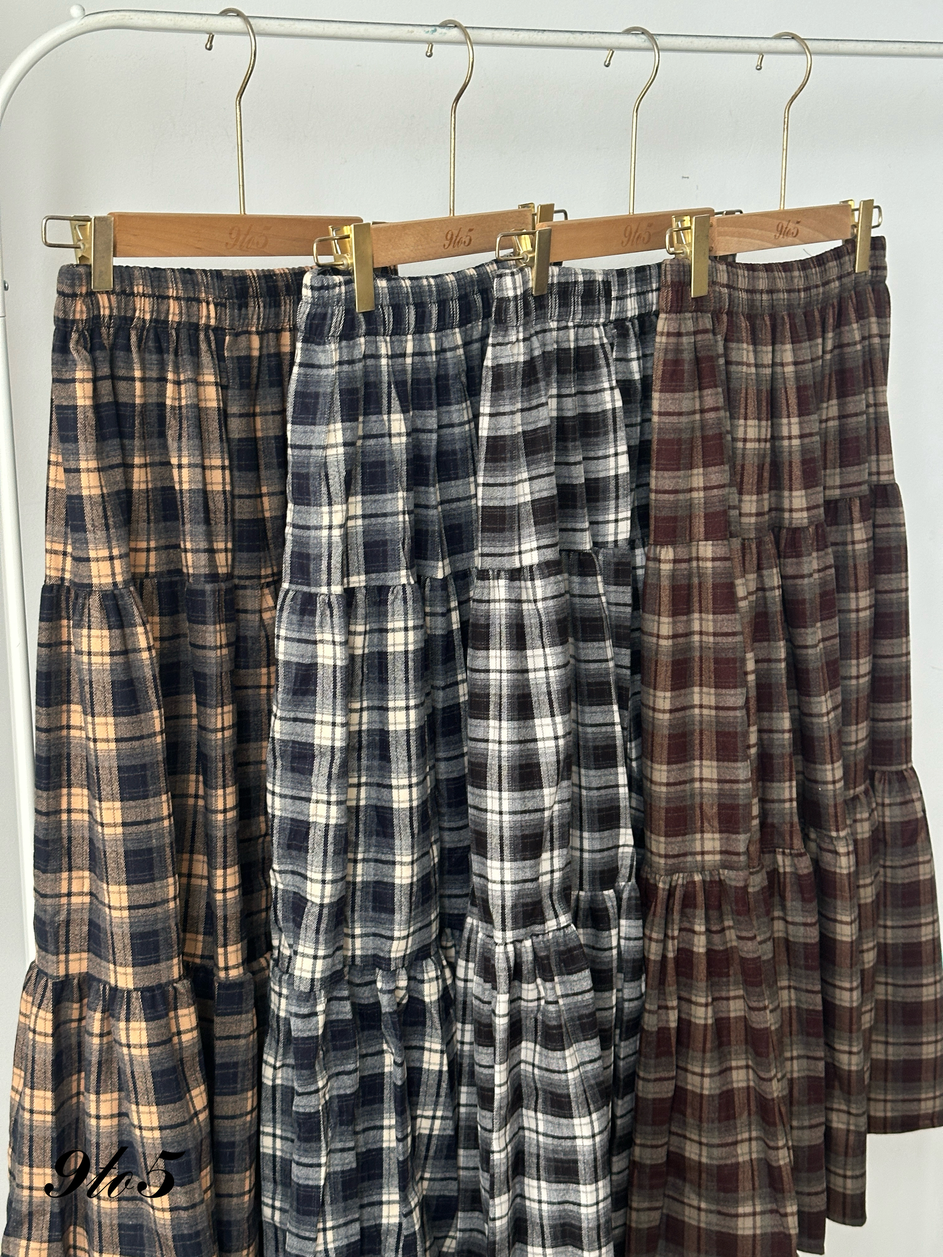 S1817 Checker Layered Skirt - 4 Colors 
