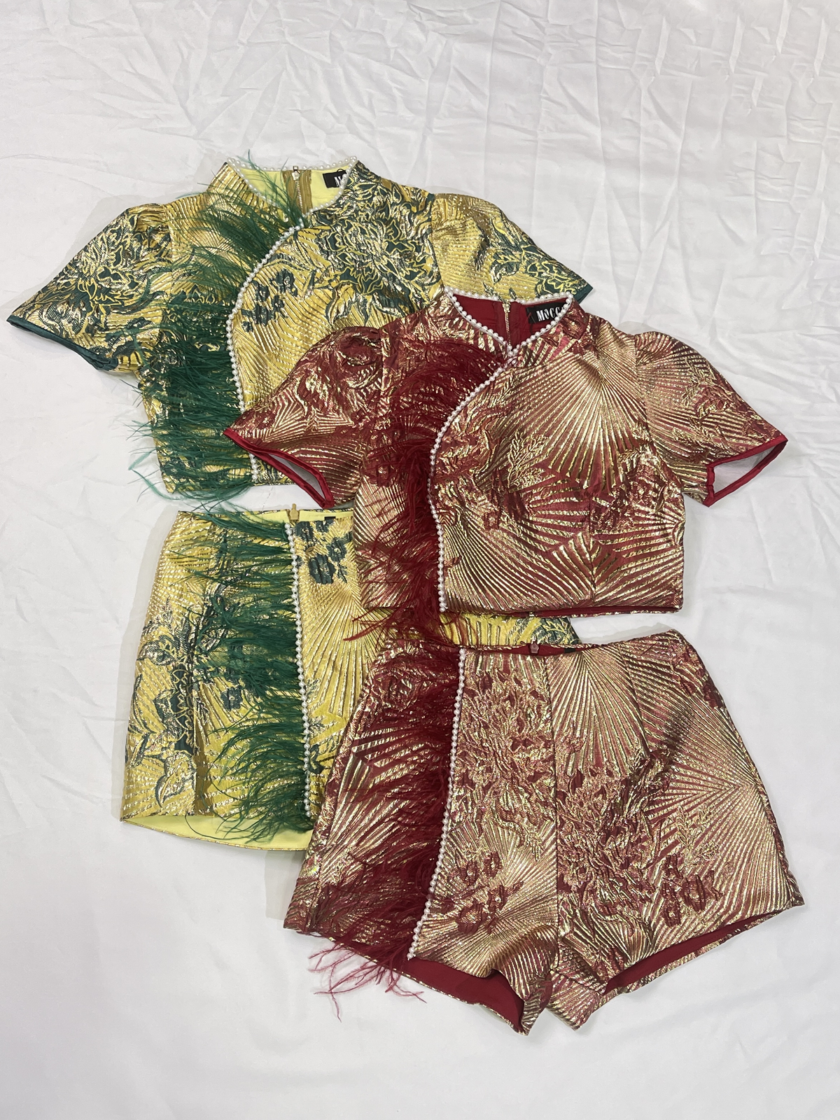 Pearl Frost Fur Qipao Set MC89