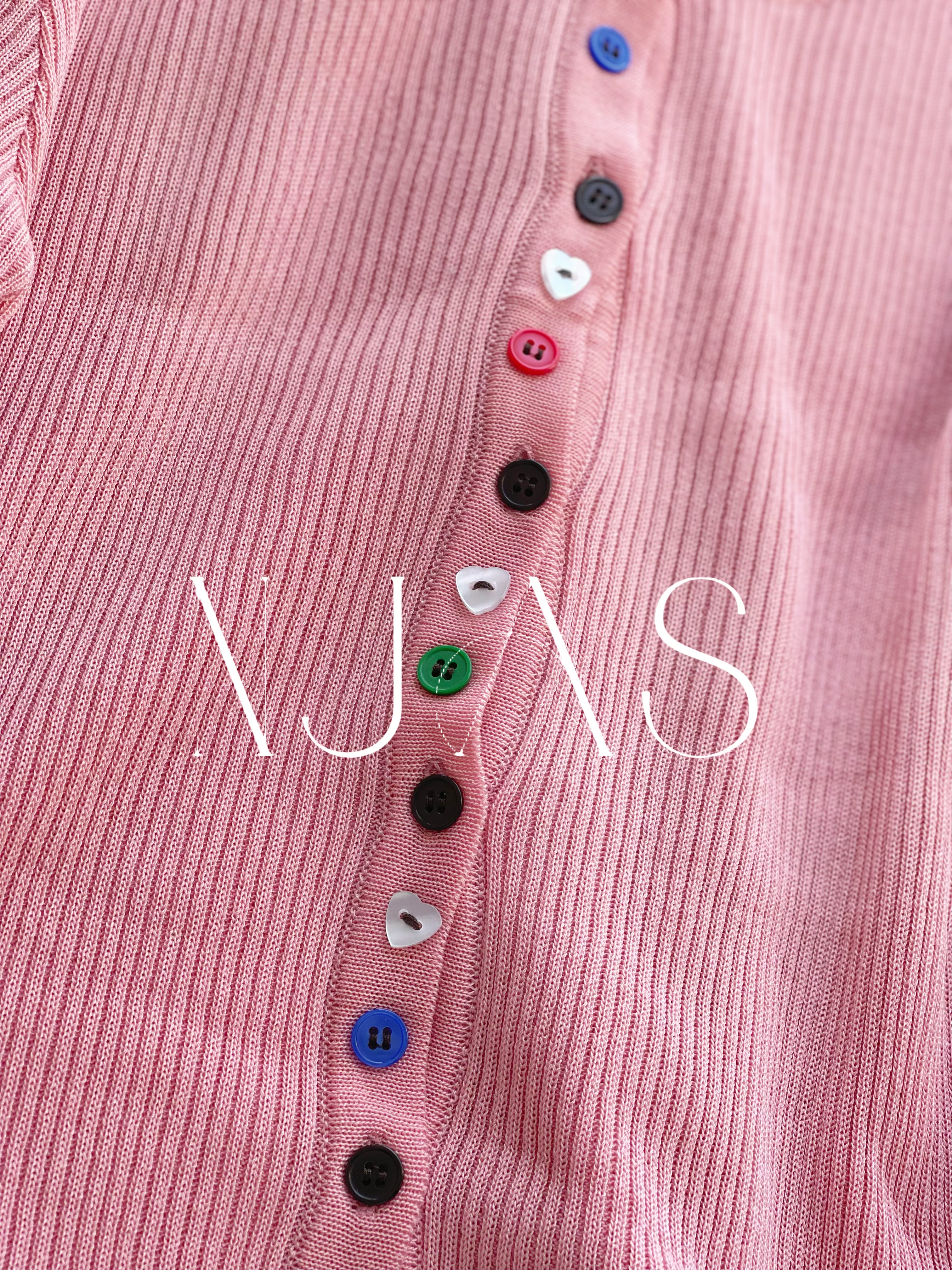 Rainbow buttons cardi/top