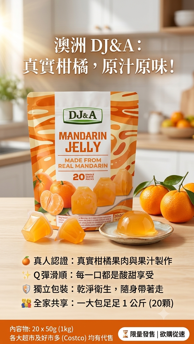 🇦🇺澳洲Costco 🛩空運到港 DJ&A Mango Jelly 🥭芒果啫喱仔 20 x 50g
