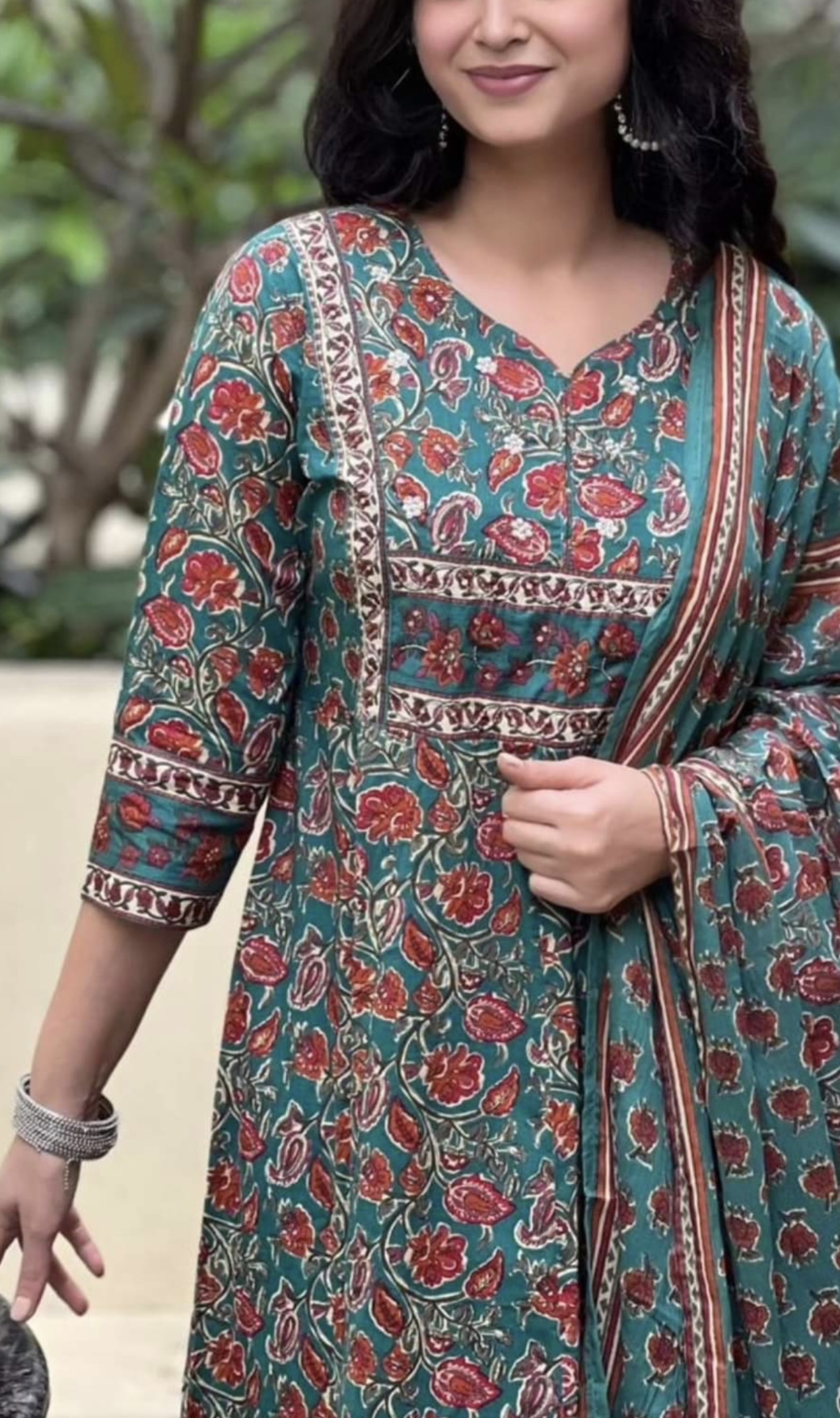 Teal Green Anarkali Kurta set