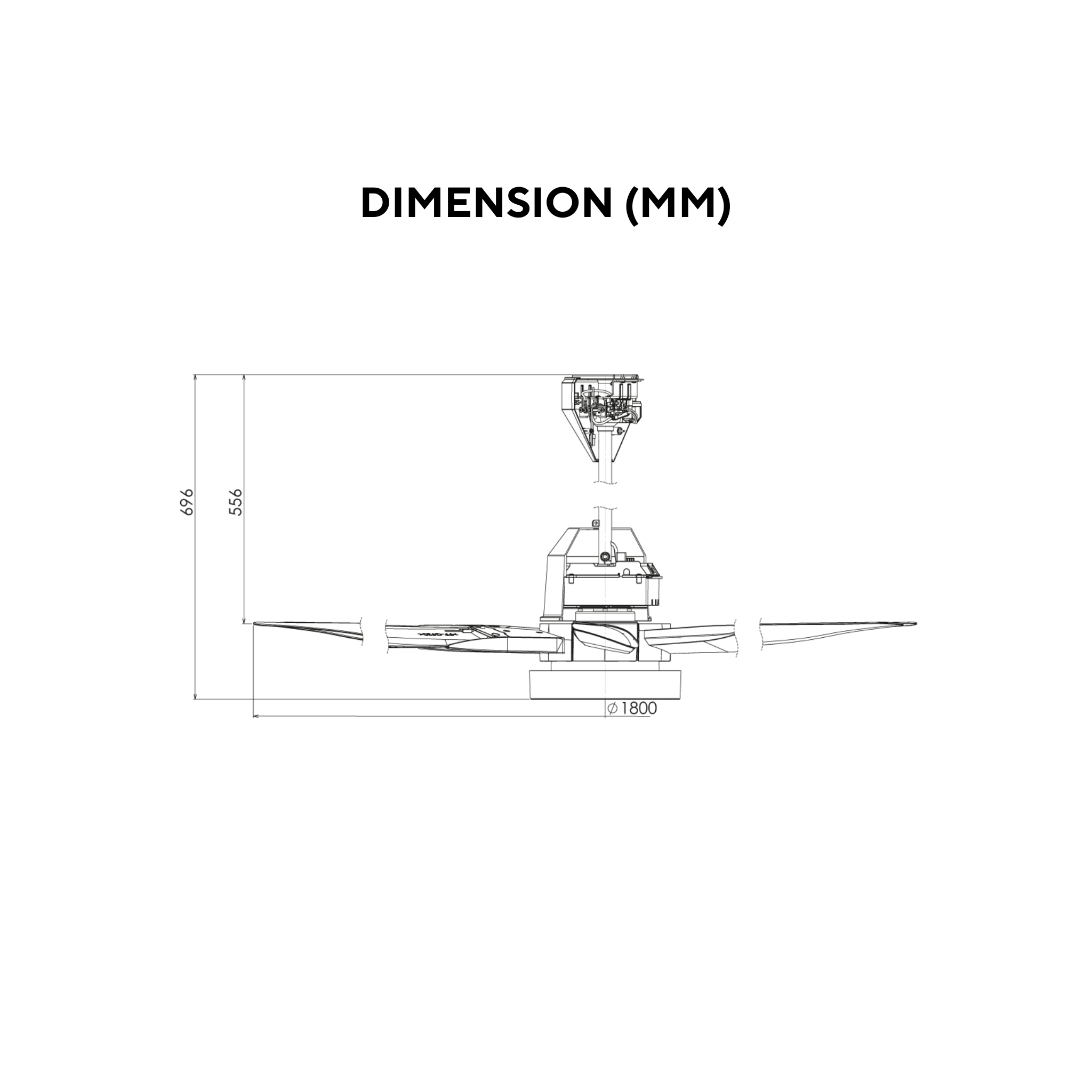KDK 70" 6-Blade DC Ceiling Fan K18NY-SBR (Long Rod)