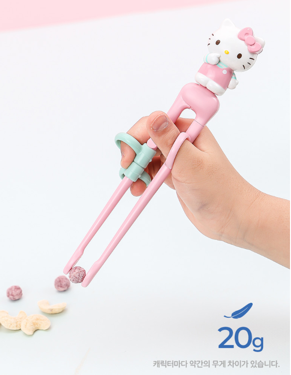 【預訂】韓國直送 Sanrio Hello Kitty 學習筷子餐具連收納盒三件套