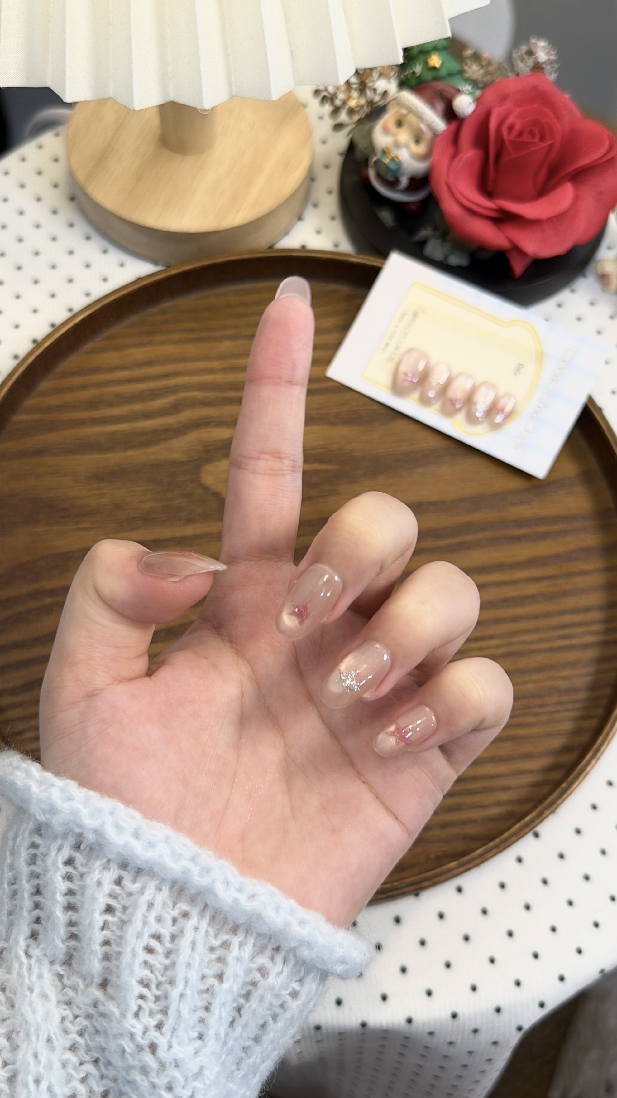 冰透裸粉 短椭圆