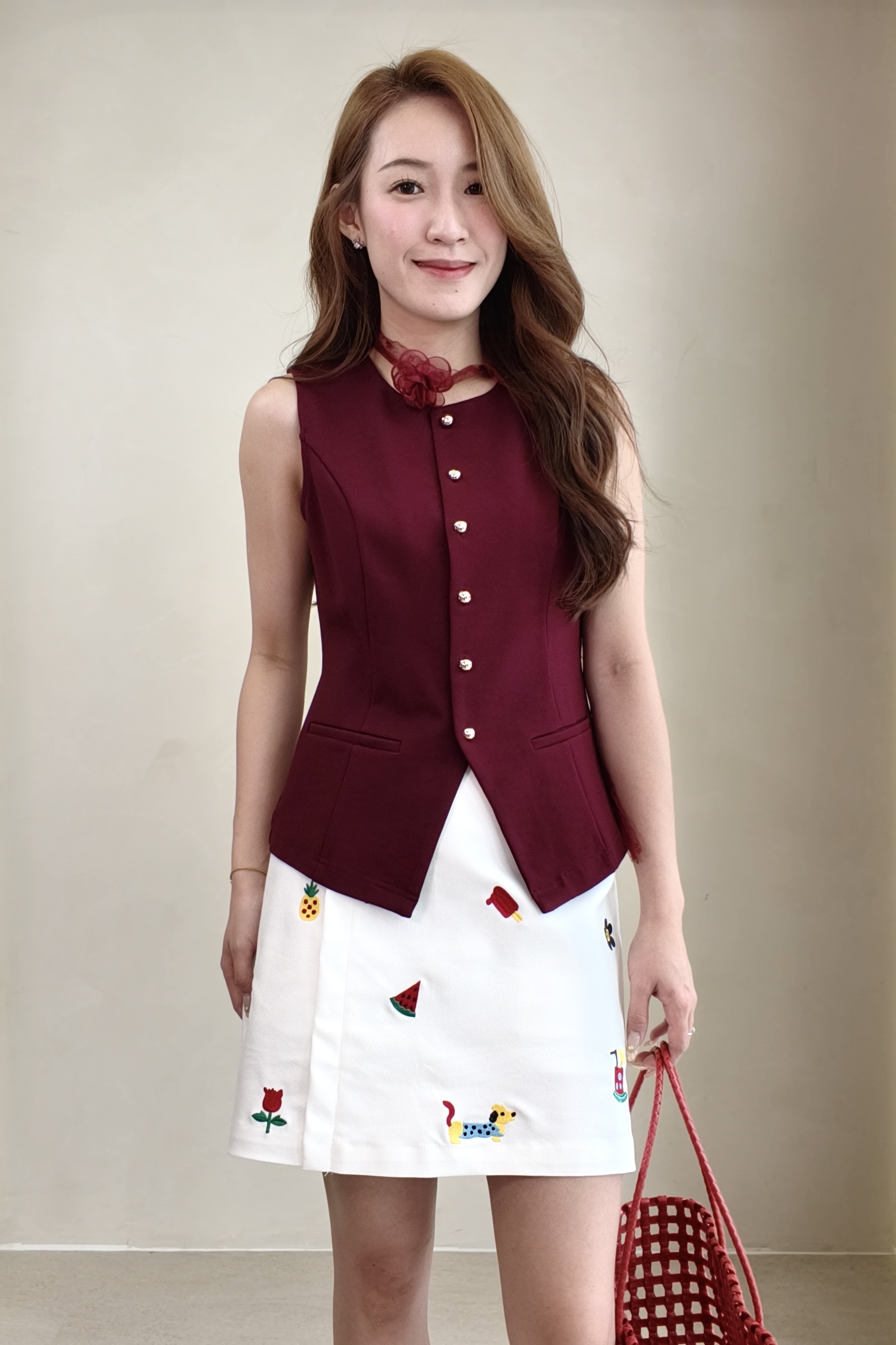 10141 Playful Motif A-Line Skirt