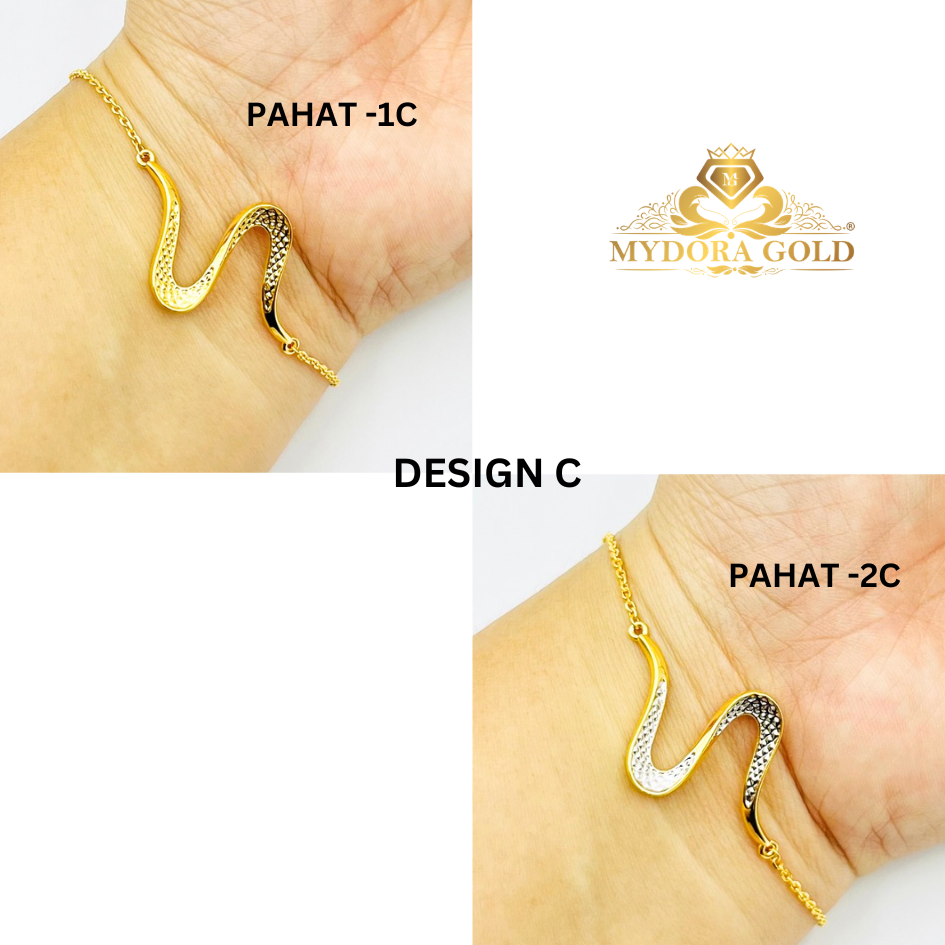 MYDORA Rantai Tangan Sauh Fesyen + Ombak Rindu SERIES l EMAS 916/22K