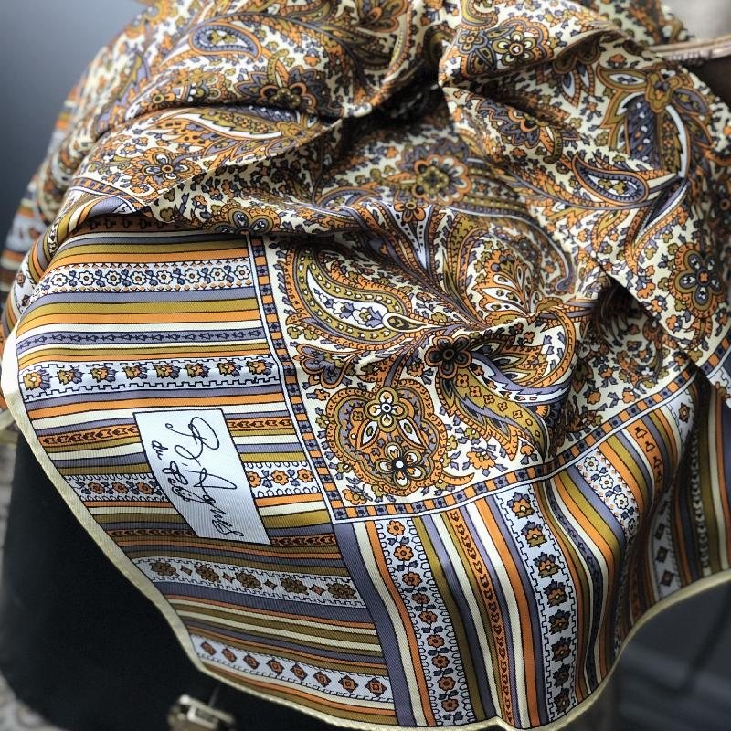 C.a. 1970s Paisley Pattern B Agnes du Paris Designer Neck Scarf(MT382)