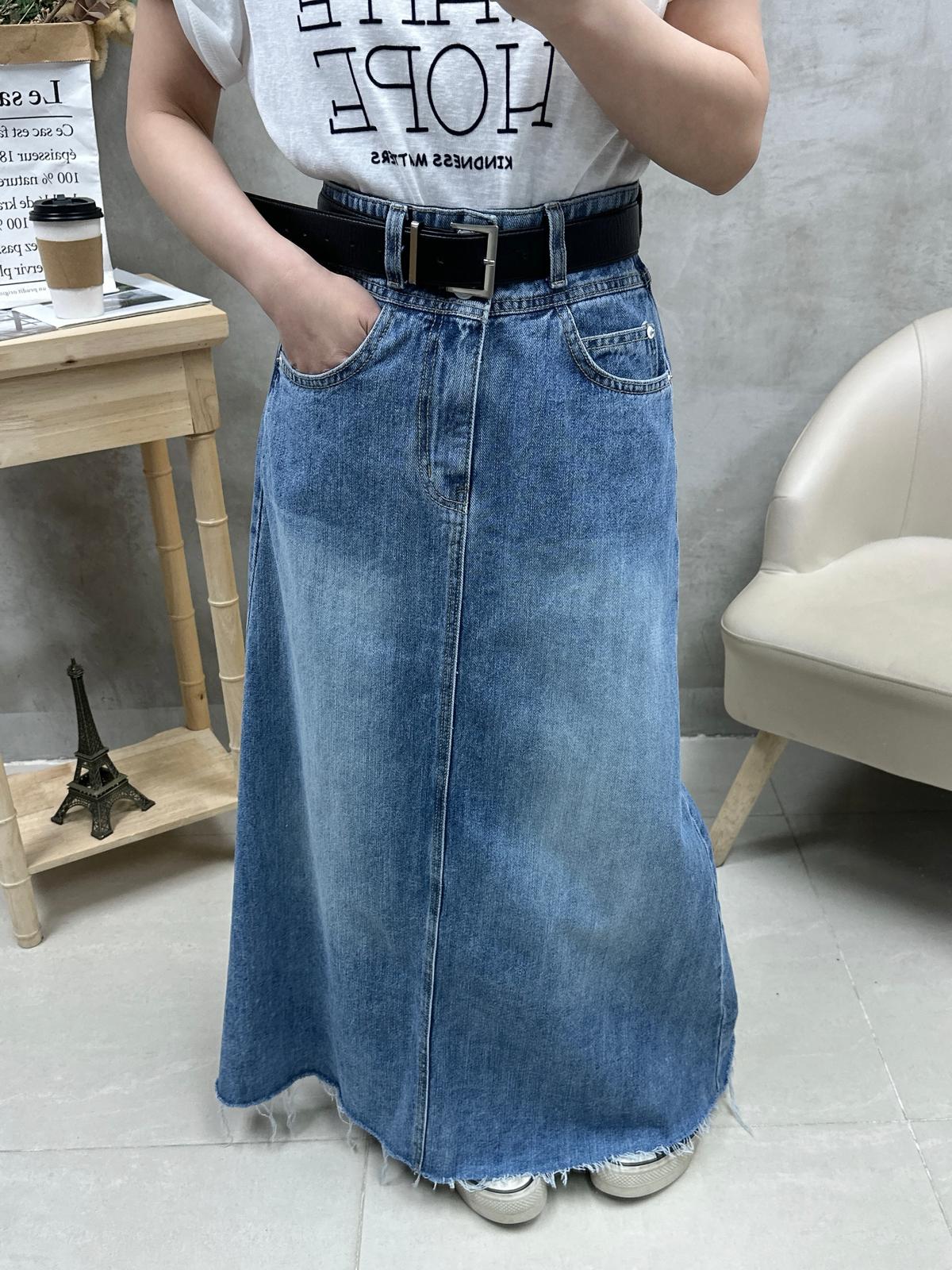 H03 高腰雙鈕A cut牛仔裙