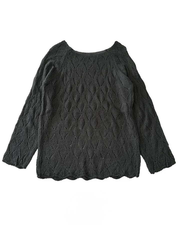 Boat Neck Sheer Knit Top