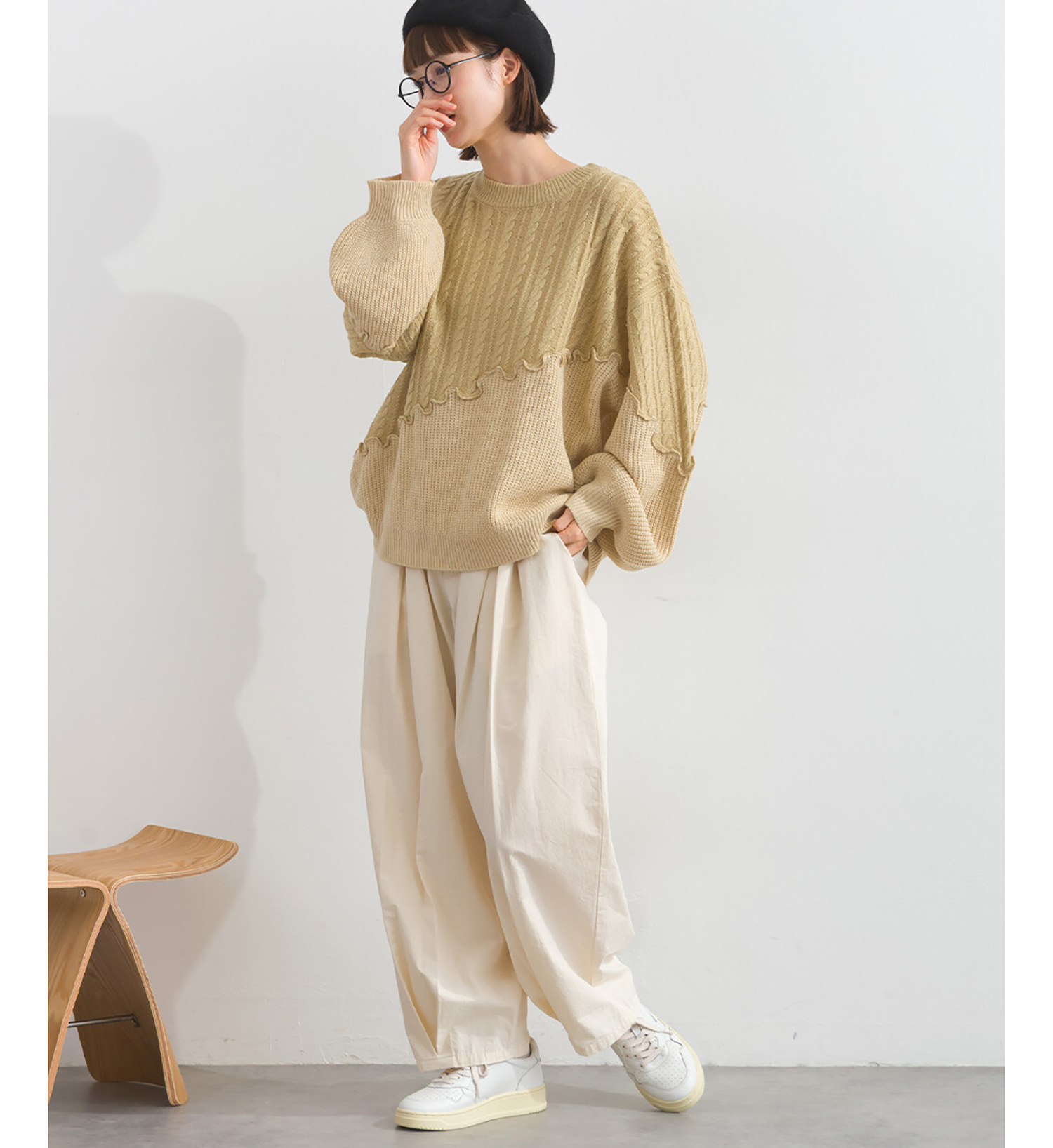 LP - 粗幼斜拼冷織毛衣 (淺藍色)