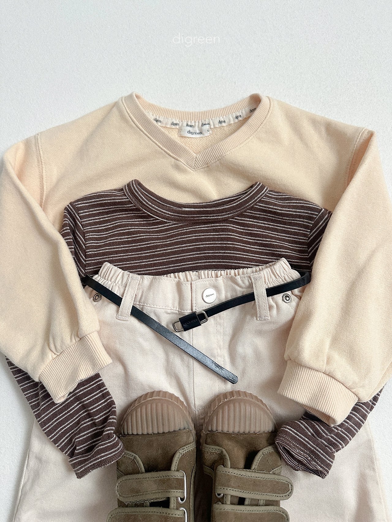 Digreen | stripe latte tee 