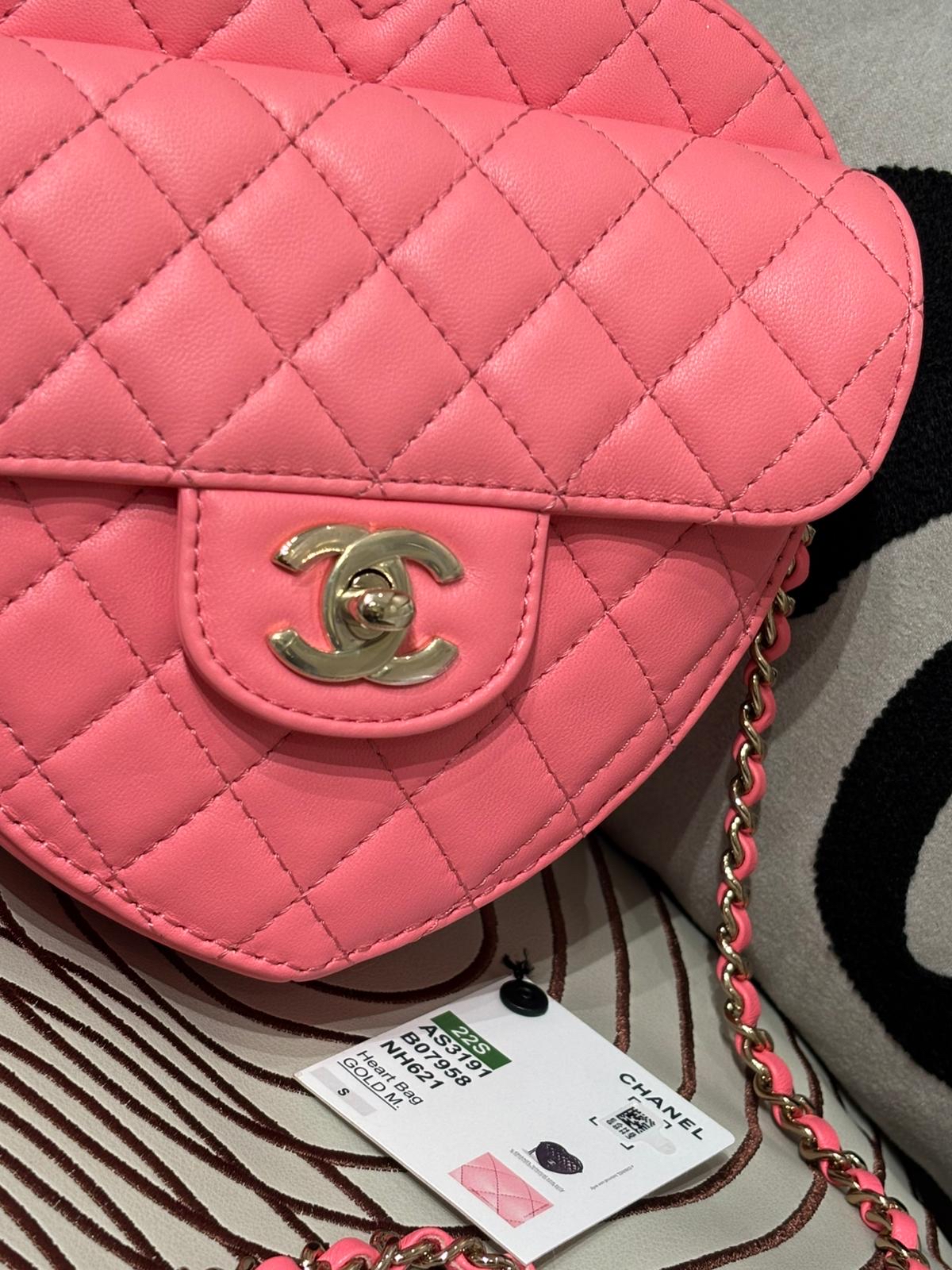 未使用品 Chanel heart bag pink AS3191 100%Authentic, 全新未使用品 unused  ✅晶片✅Dust bag ✅Box 