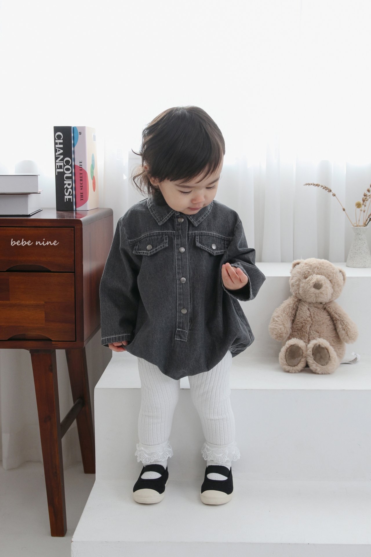 🌸預訂 韓國直送🌸🇰🇷Bebenine兩色牛仔恤衫長袖包屁衣