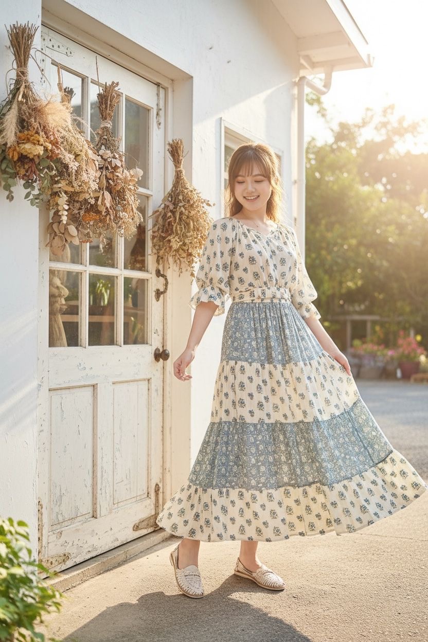 1963 Fog Blue Layer with Beige Skirt  37"