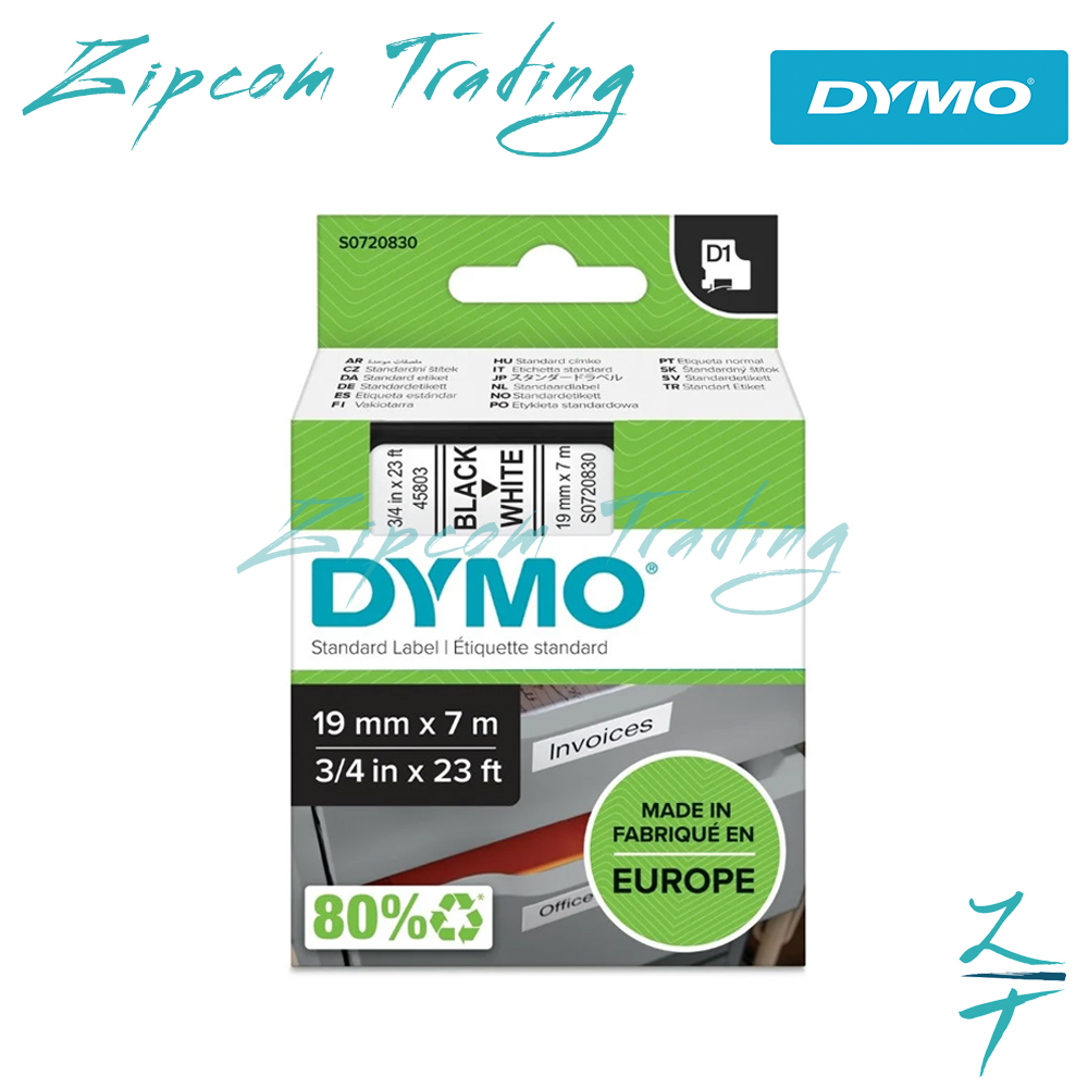 Dymo D1 Label Cassettes ( 6mm , 9mm ,12mm & 19mm)