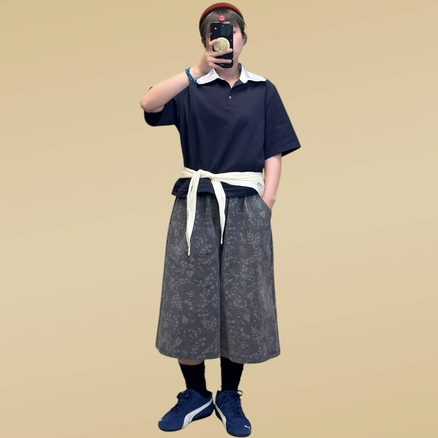 221125 暗印花牛仔褲