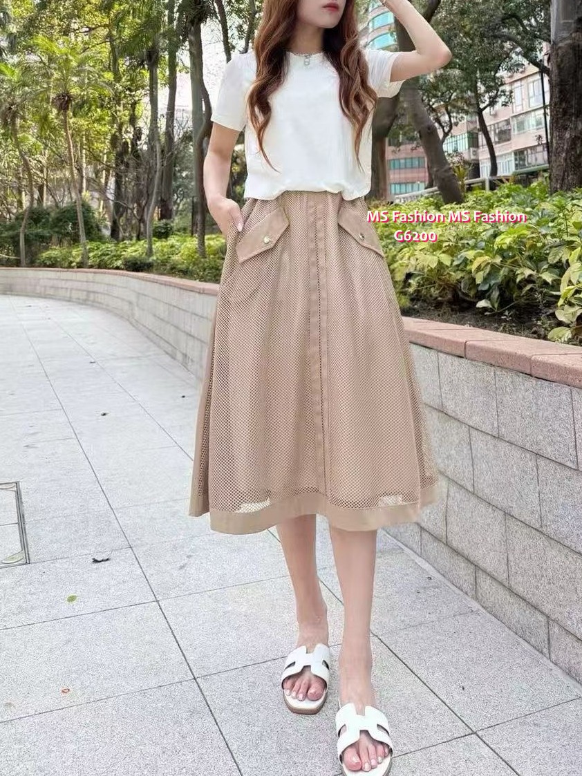 G6200 韓國🇰🇷假兩件拼網料連身裙