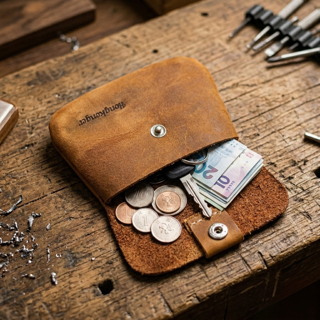 HONGKONGER Vintage Leather Coin Pouch - 復古真皮散銀包