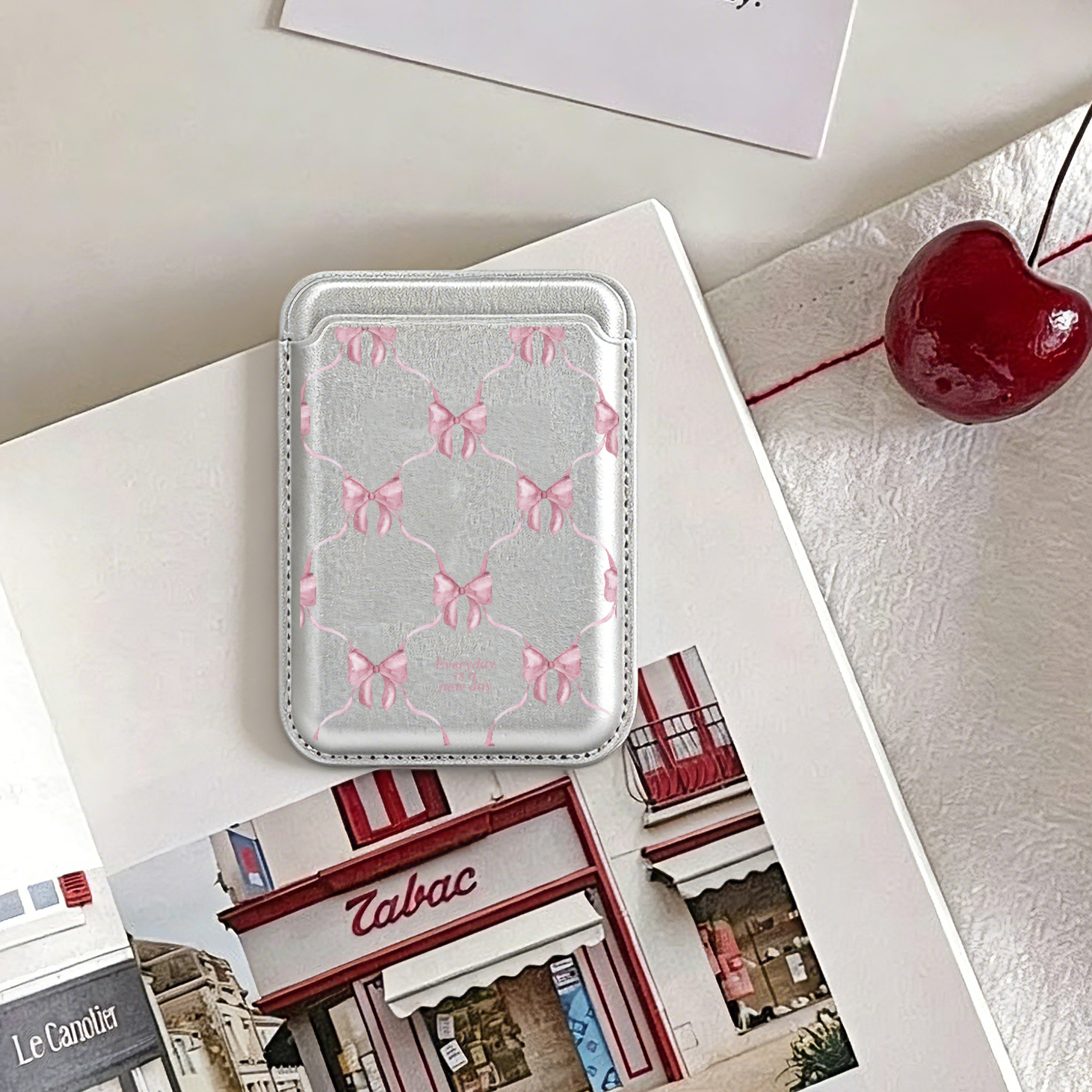 MagSafe磁吸手機卡套【Darling Dusk Bows #PINK】
