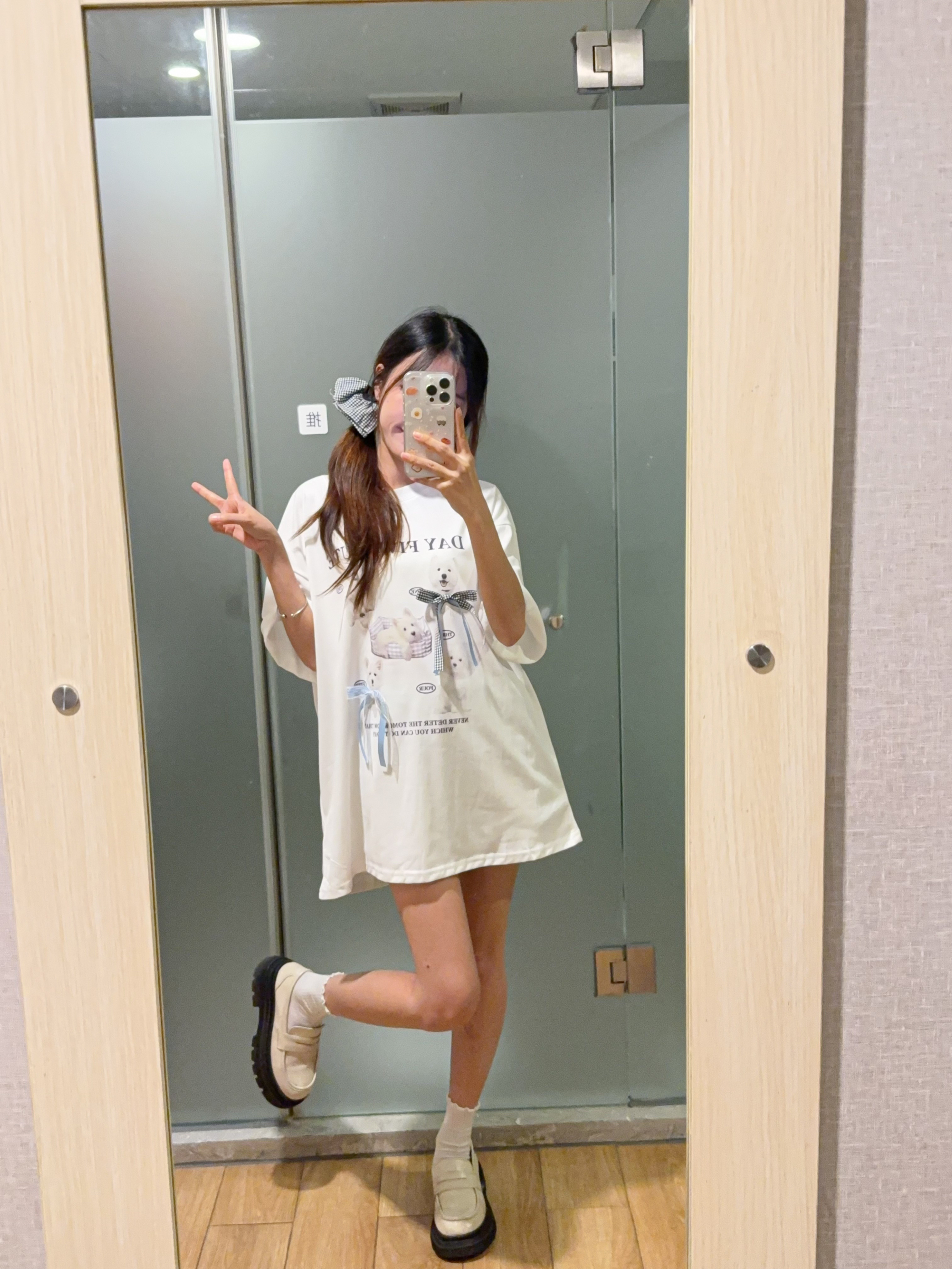 格子蕾丝蝴蝶结可爱狗狗大版R2997