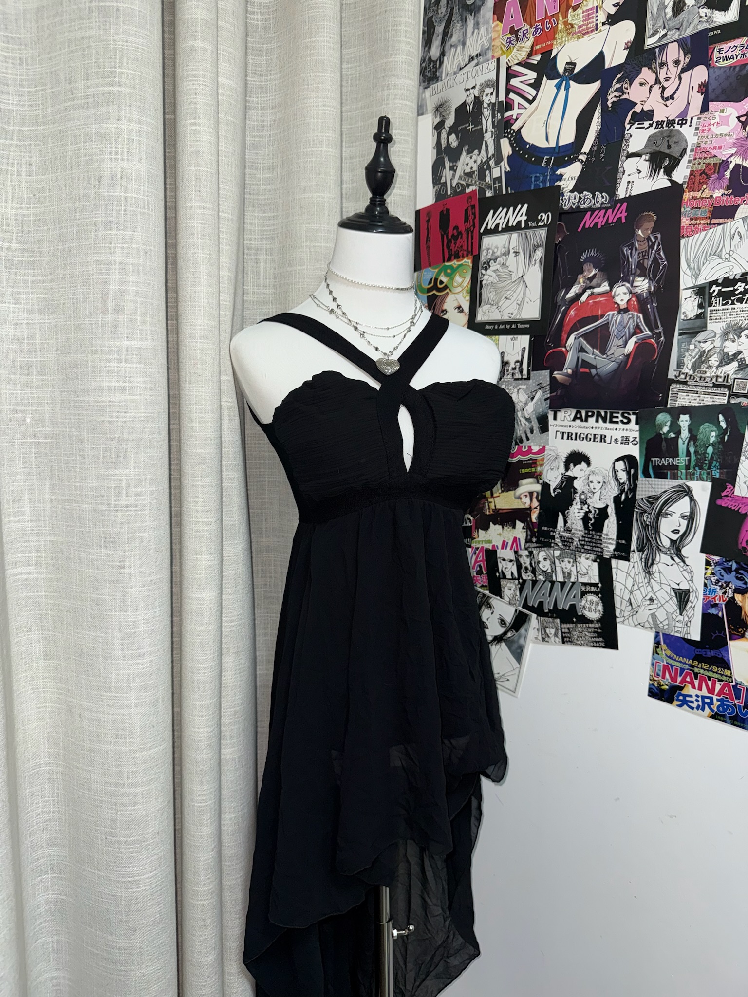 Halter Cross Neck High-Low Dress