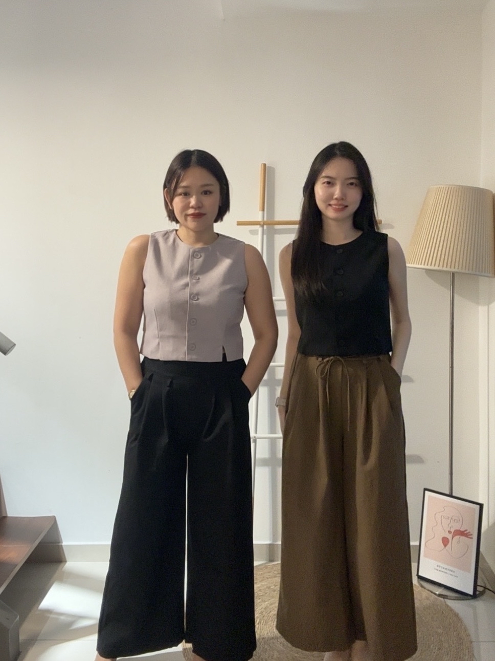 T4109 Sleeveless Crop Top/Vest - Black & Purple