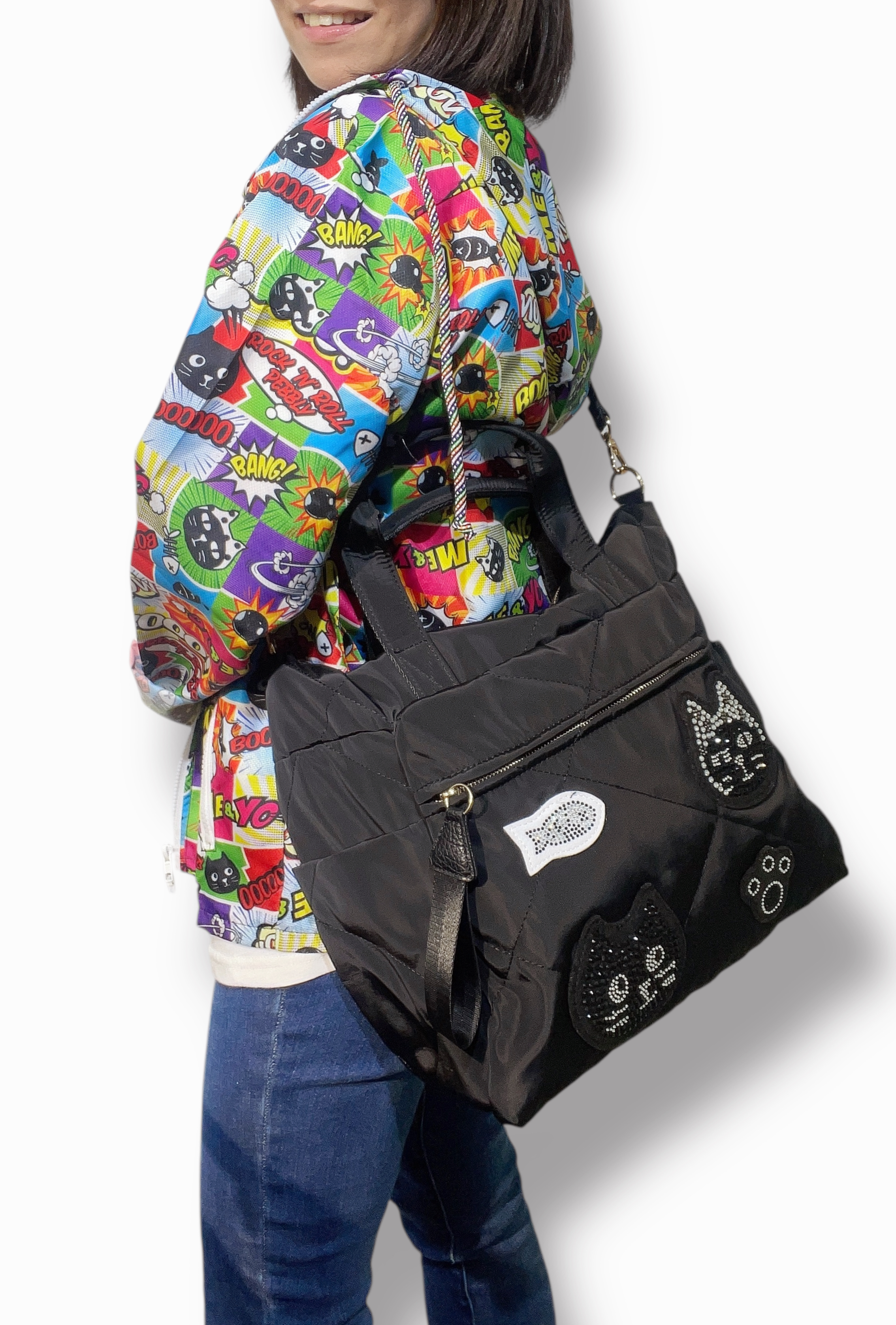 * Me Yo Patterned Nylon Tote L Bag