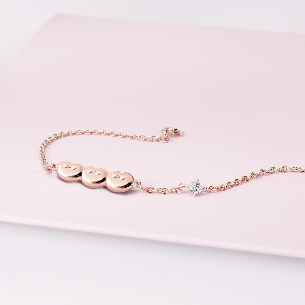 📦訂購 台灣限定 STORY 故事銀飾 Little Heart經典系列 小心臟在一起晶鑽純銀手鏈