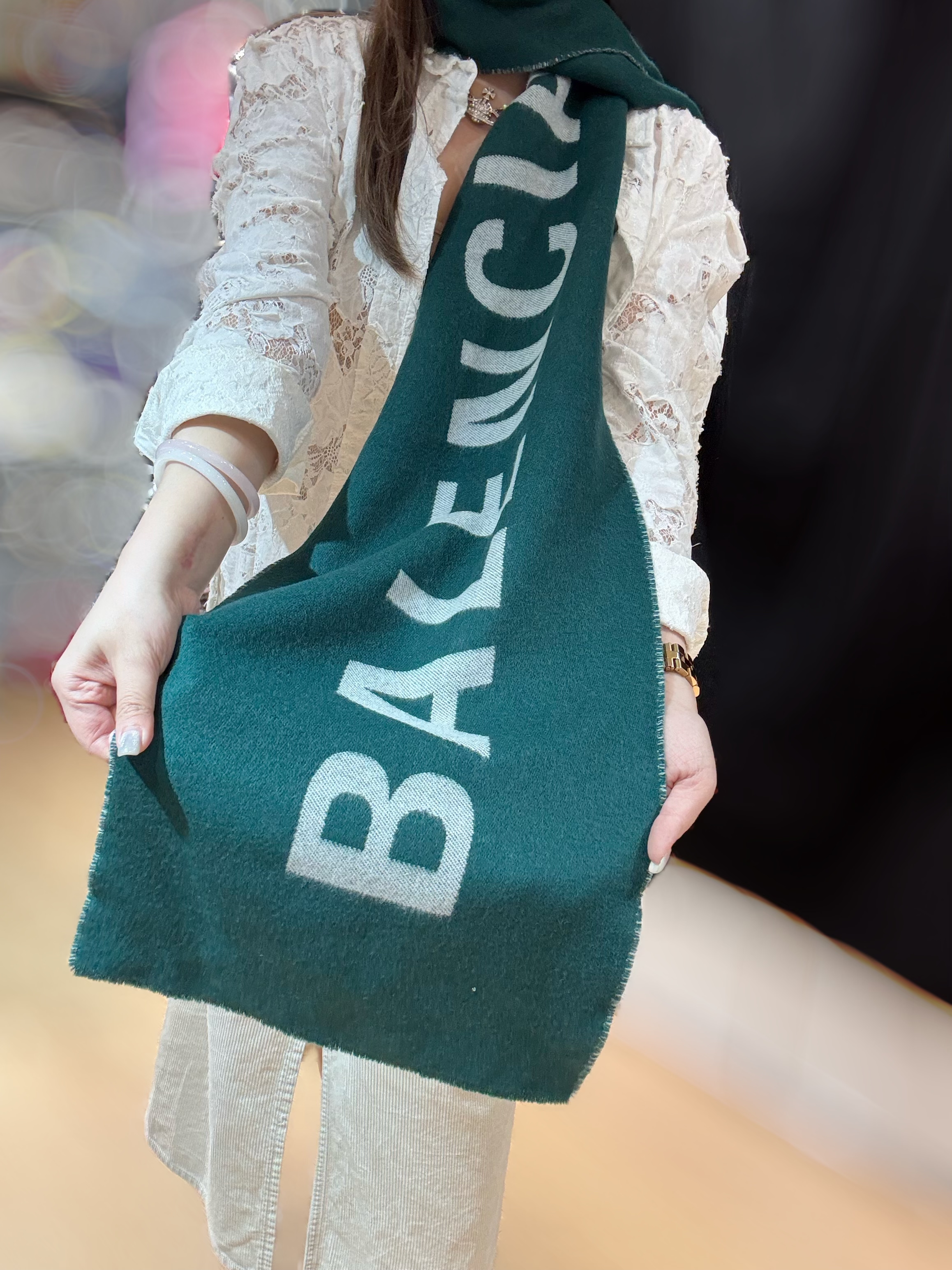 Balenciaga scarf green