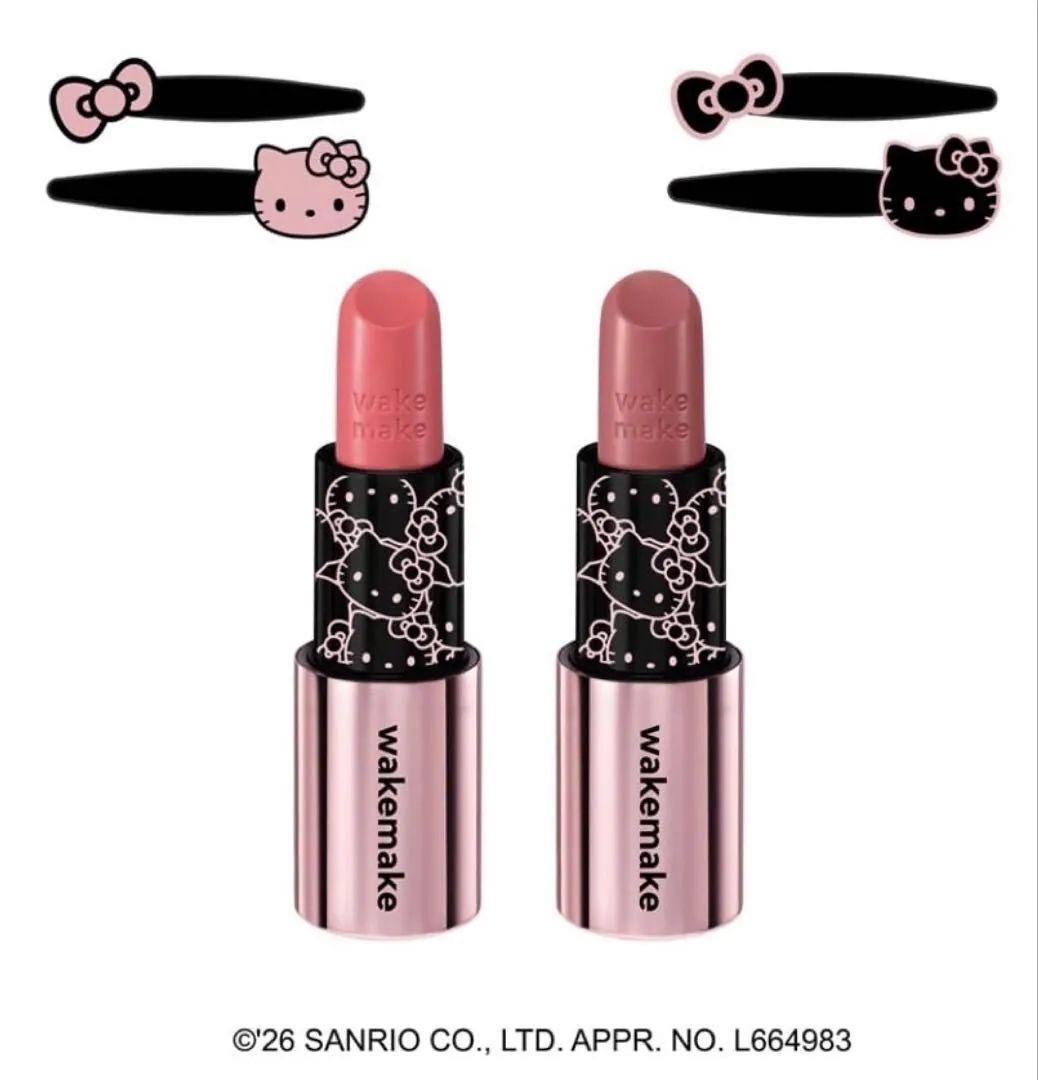 $150套+送髮夾,WAKEMAKE x Hello Kitty 黑色特別版 柔亮水潤唇膏💄HEALTHY GLOW BALM STICK +送髮夾