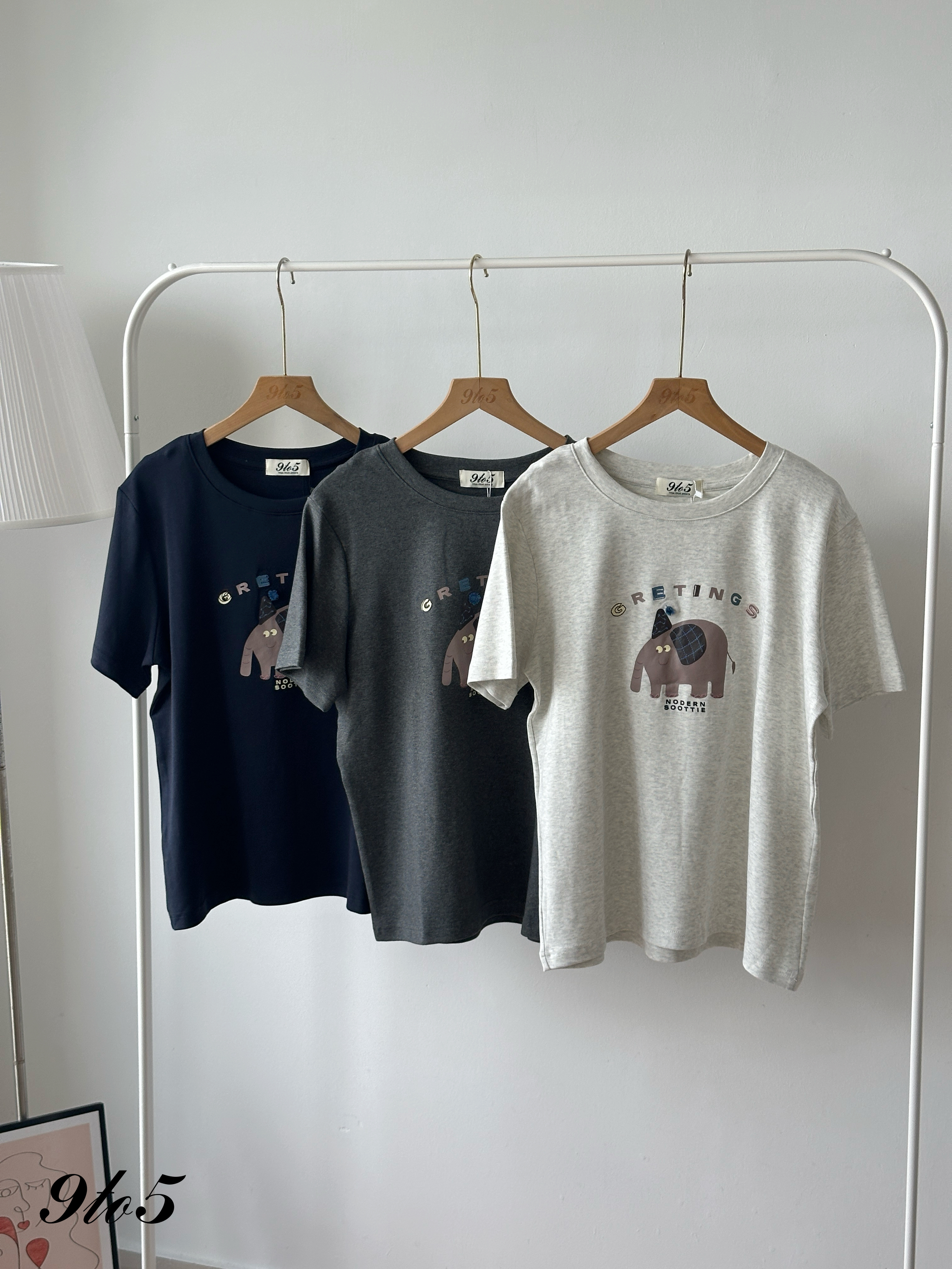 T4328 Elephant Printed Tee - 3 Colors 