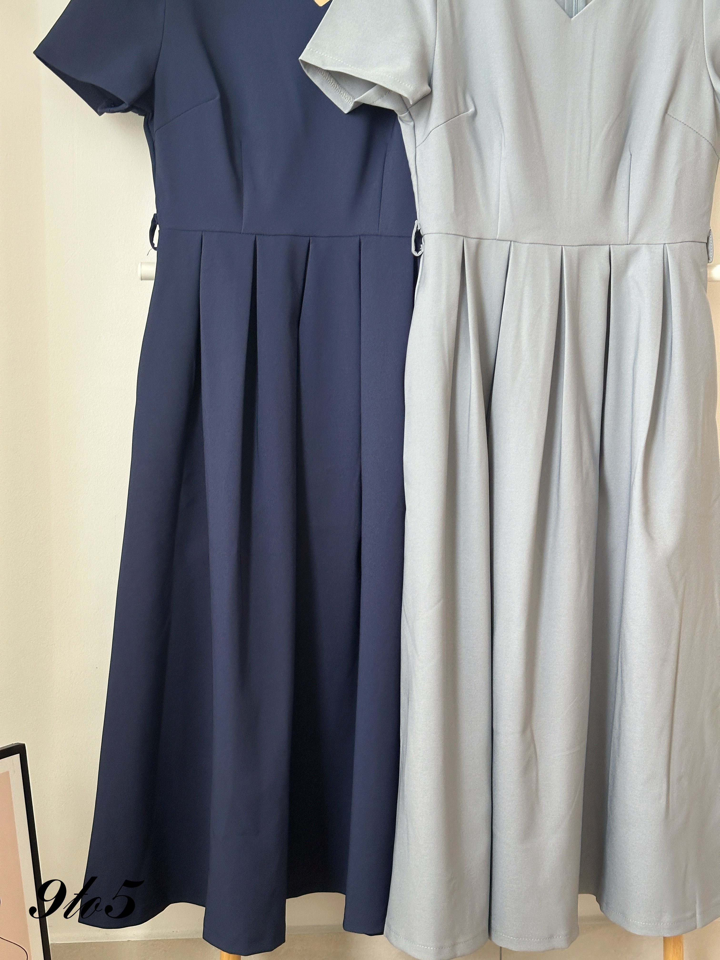 D2356 Diamond Neck Dress - 3 Colors 