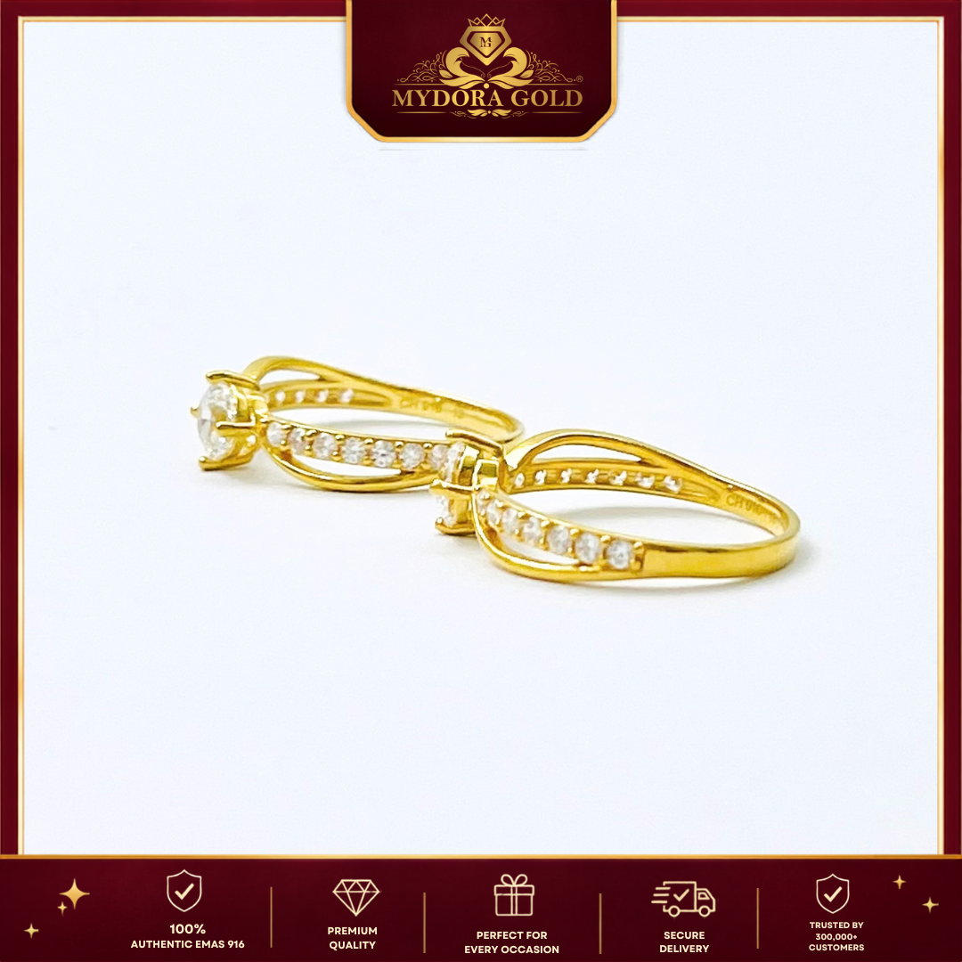 MYDORA Cincin Batu CZ Galaxy Cross l EMAS 916/22K