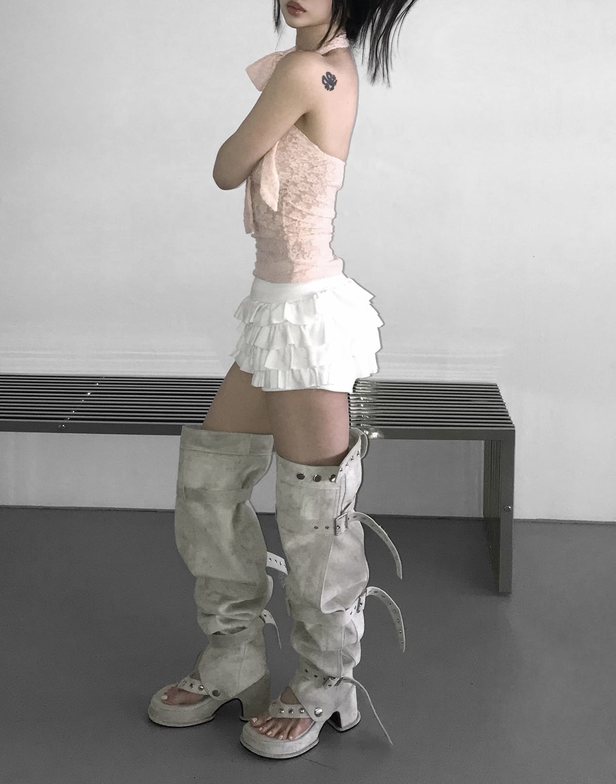 Layered Ruffle Mini Skort