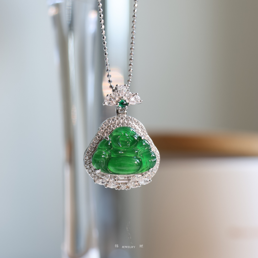 Laughing Buddha Emerald Jade