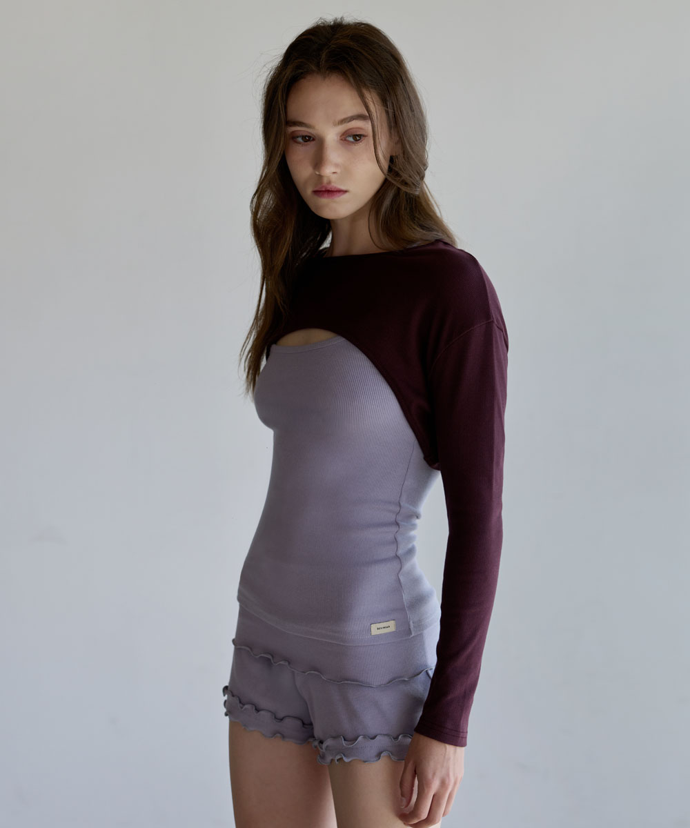 【一秒打造層次感瑜珈 Look】預購_DEVI-T0170 Ally Lip Crop Bolero by Devi