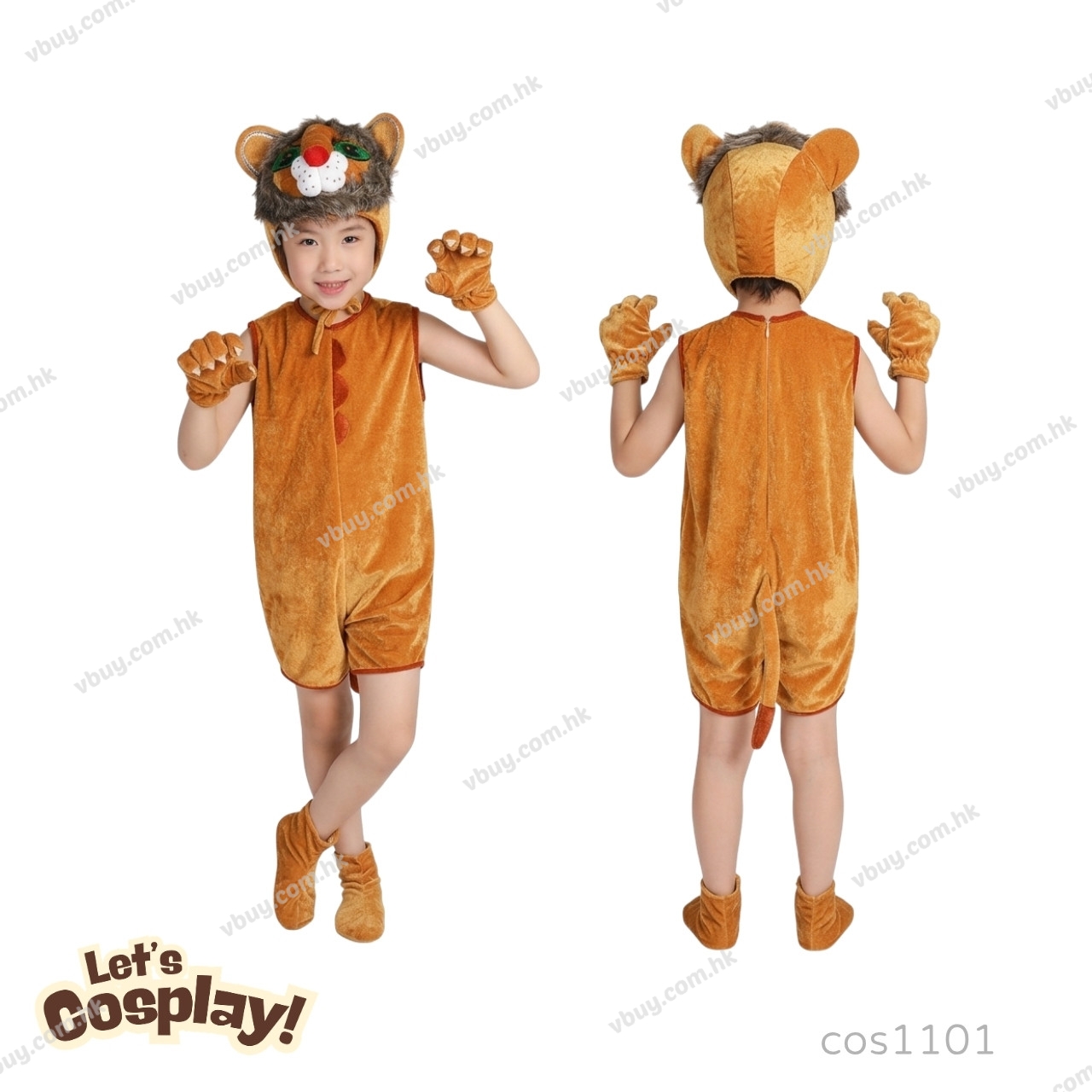 Lets Cosplay 兒童獅子扮演服裝 動物Cosplay服裝 Lion Costume 童話故事角色表演服裝（cos1101）