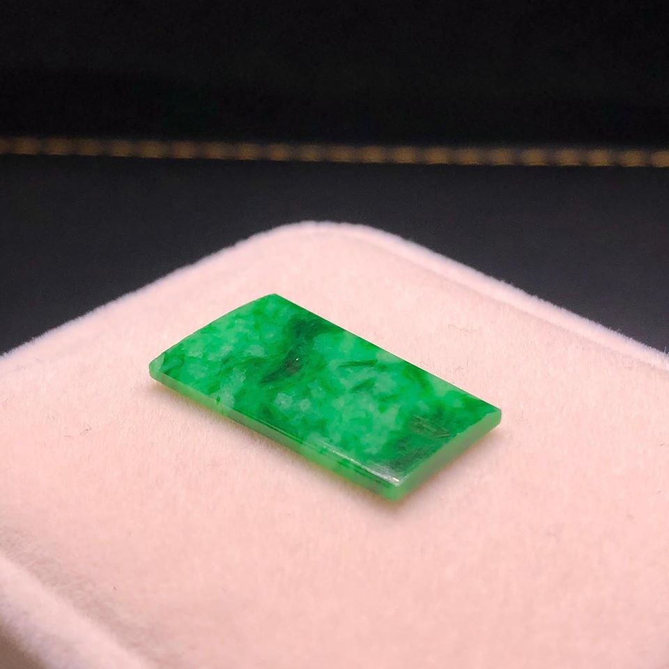 綠底花青平安無事牌