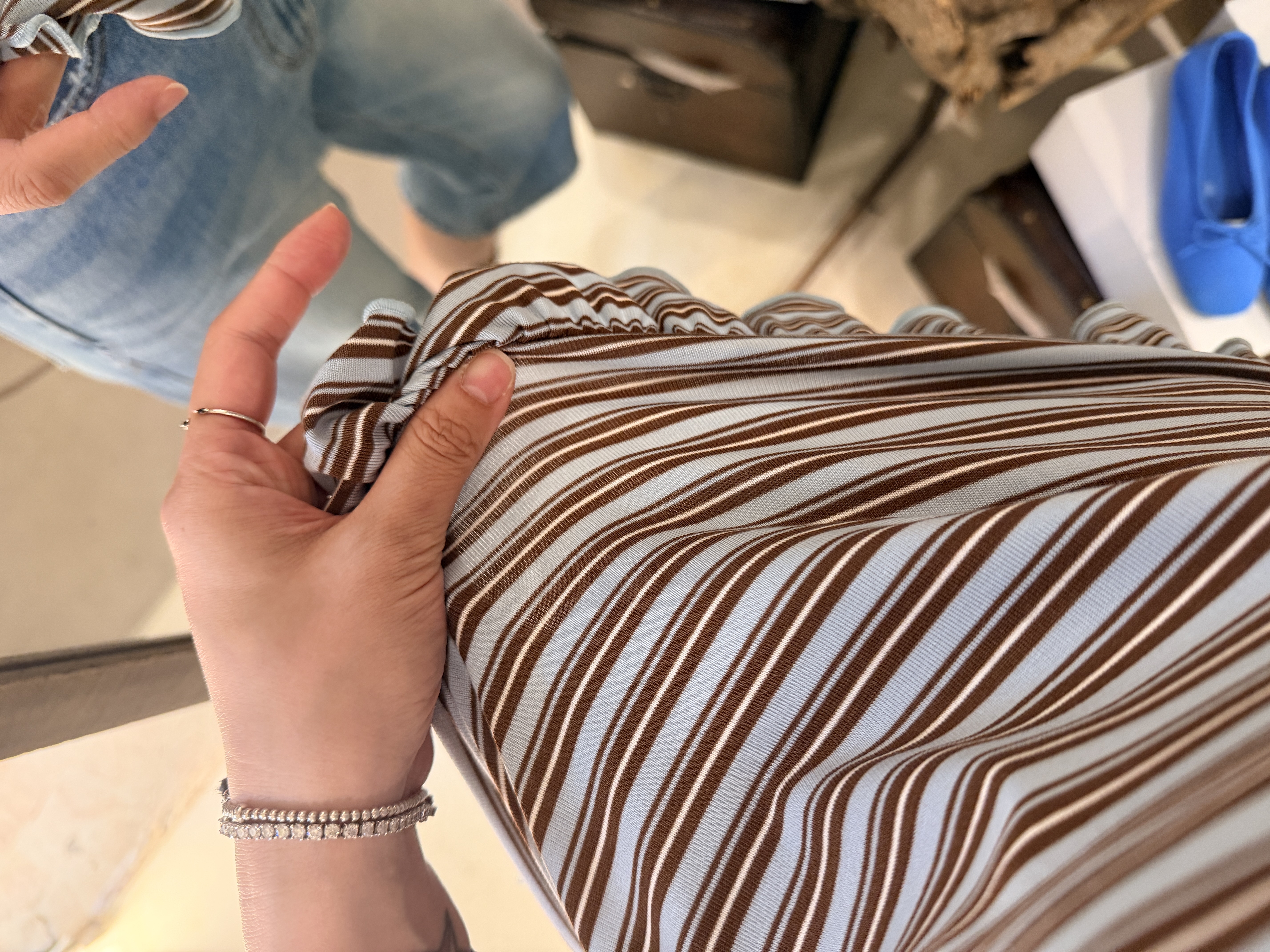 Stripe ruffle top