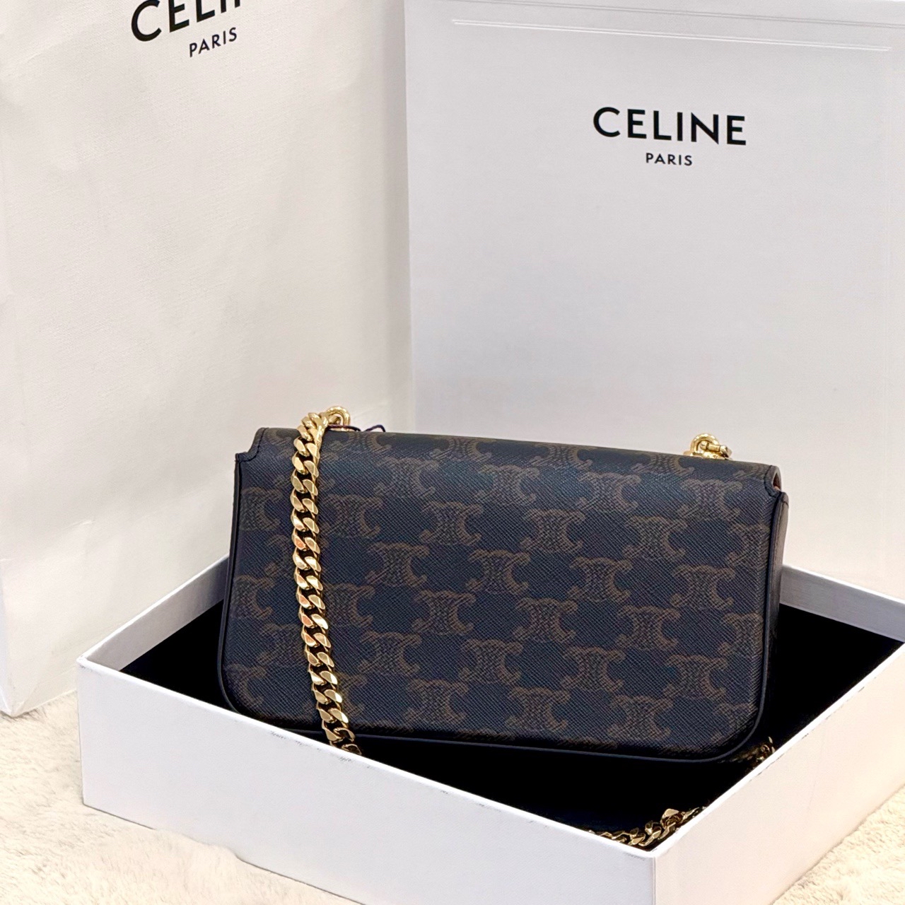 【預訂貨品】Celine凱旋門老花腋下包