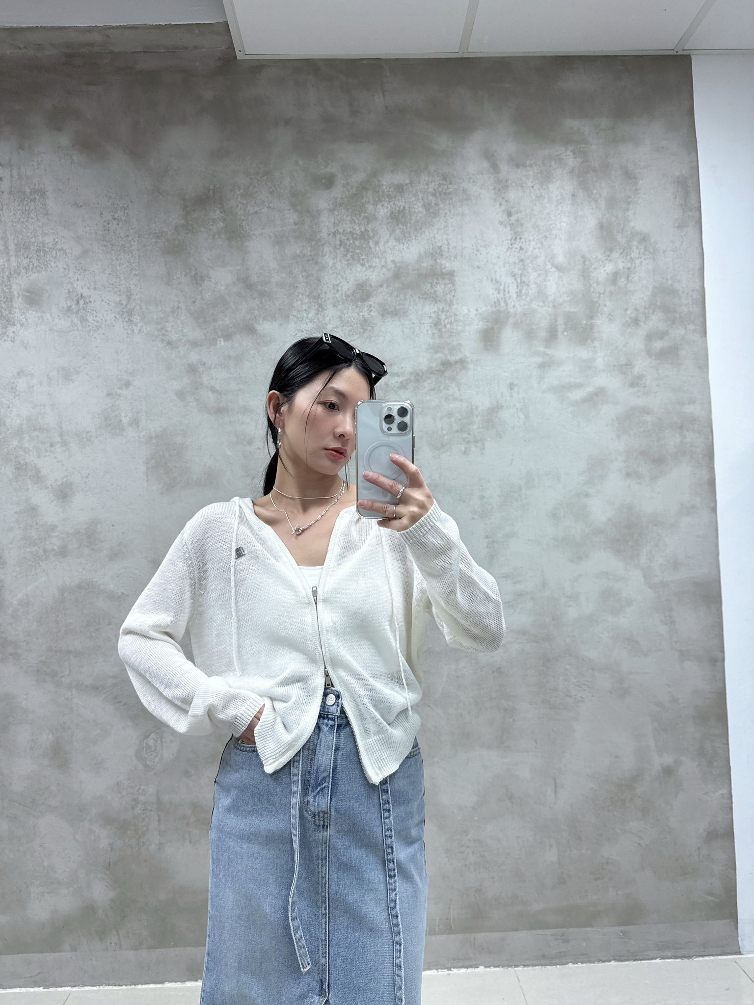 A08 雙拉鍊針織外套