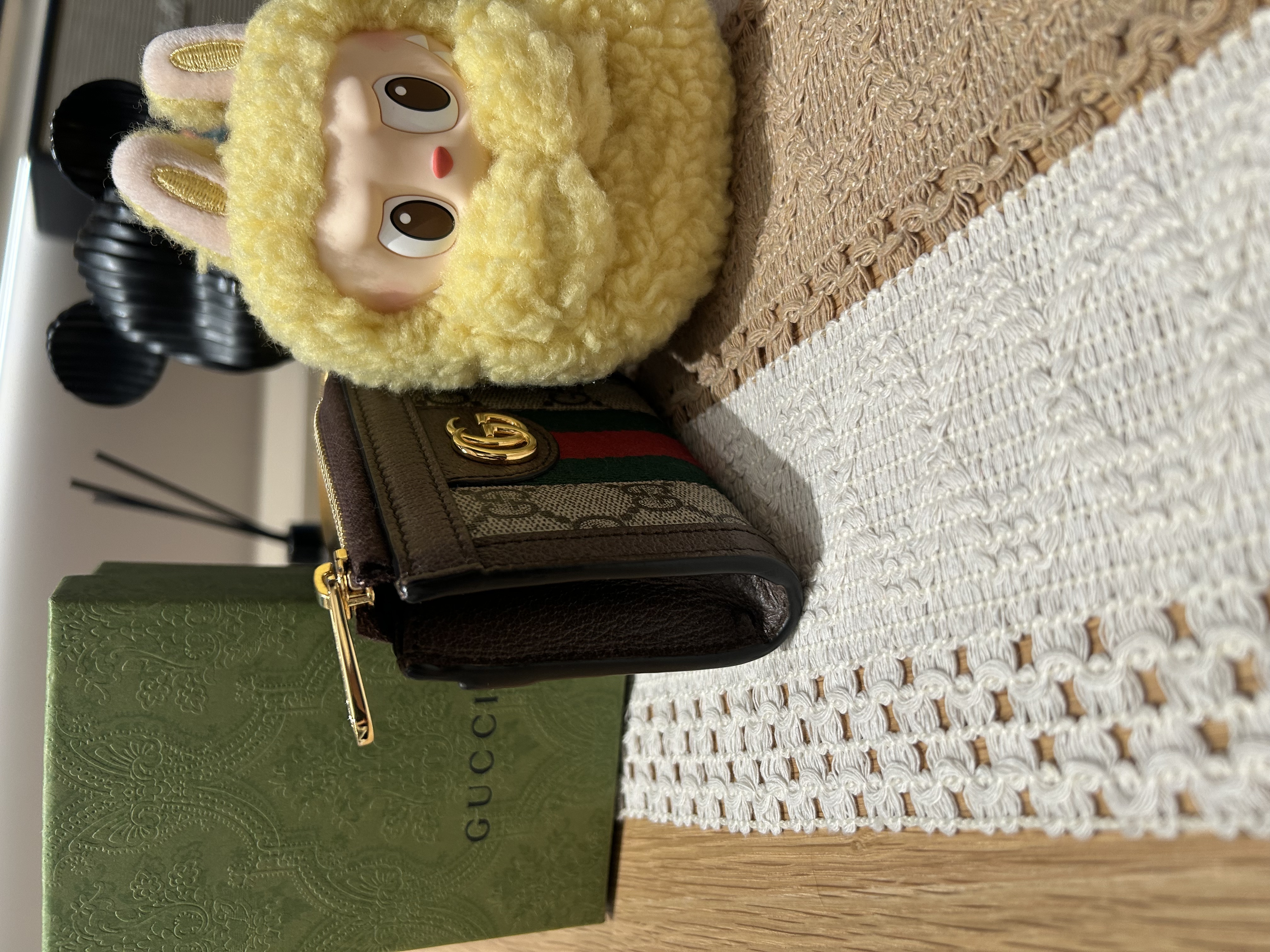 Gucci Ophidia GG Supreme Tri-Fold Wallet 100%Authentic, 99%New ✅Box