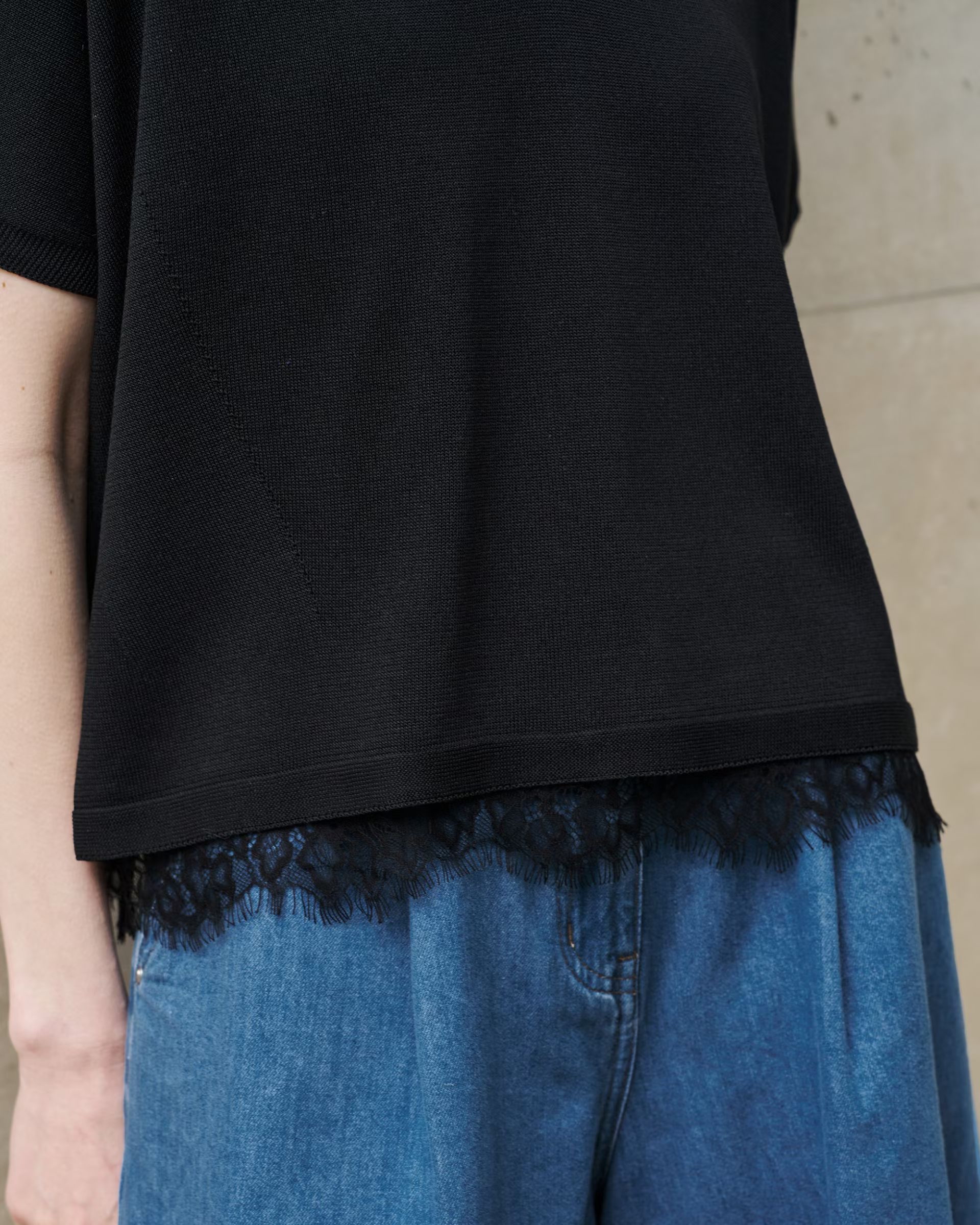  V 領knit Top