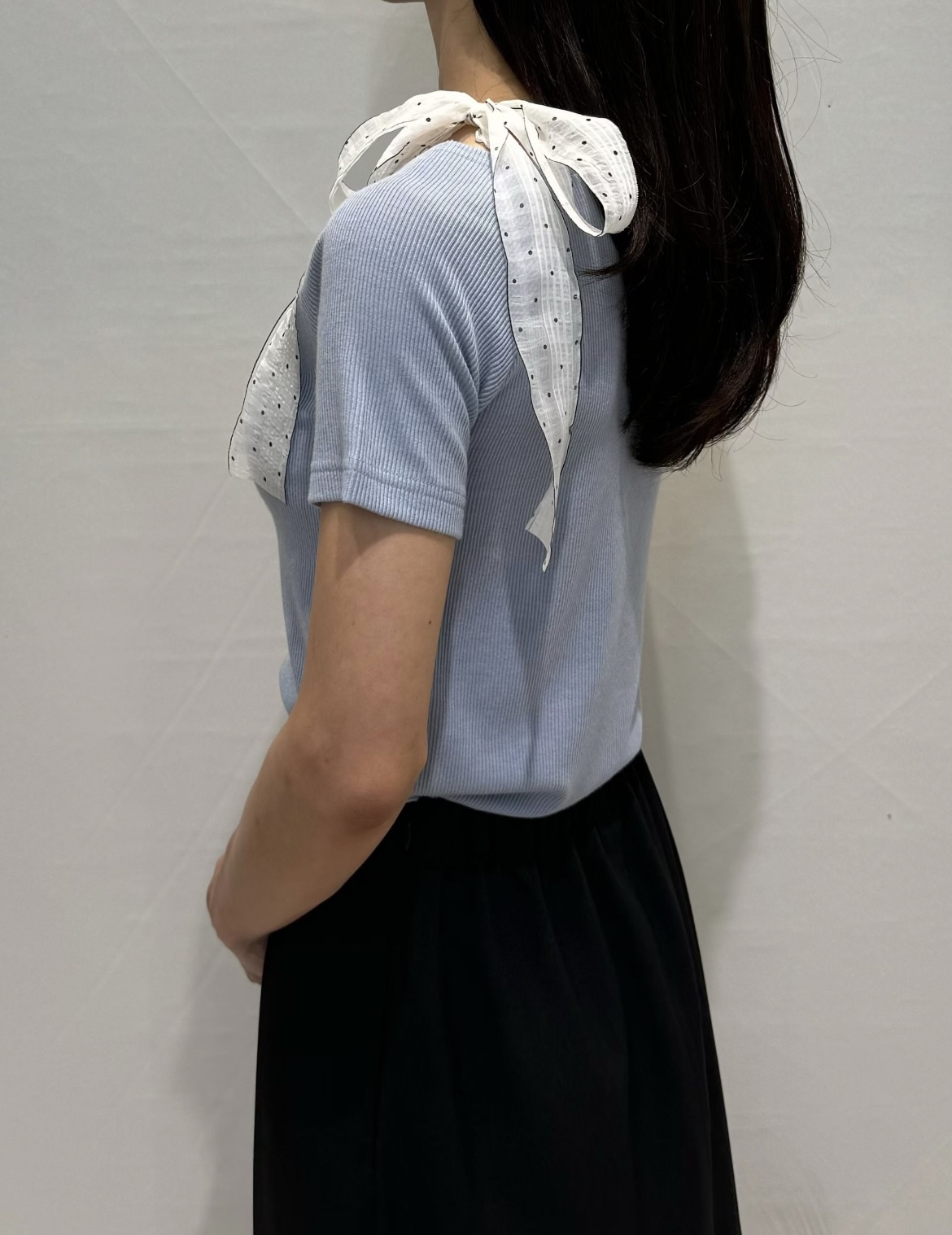 ❥ 波點蝴蝶結顯瘦上衣。