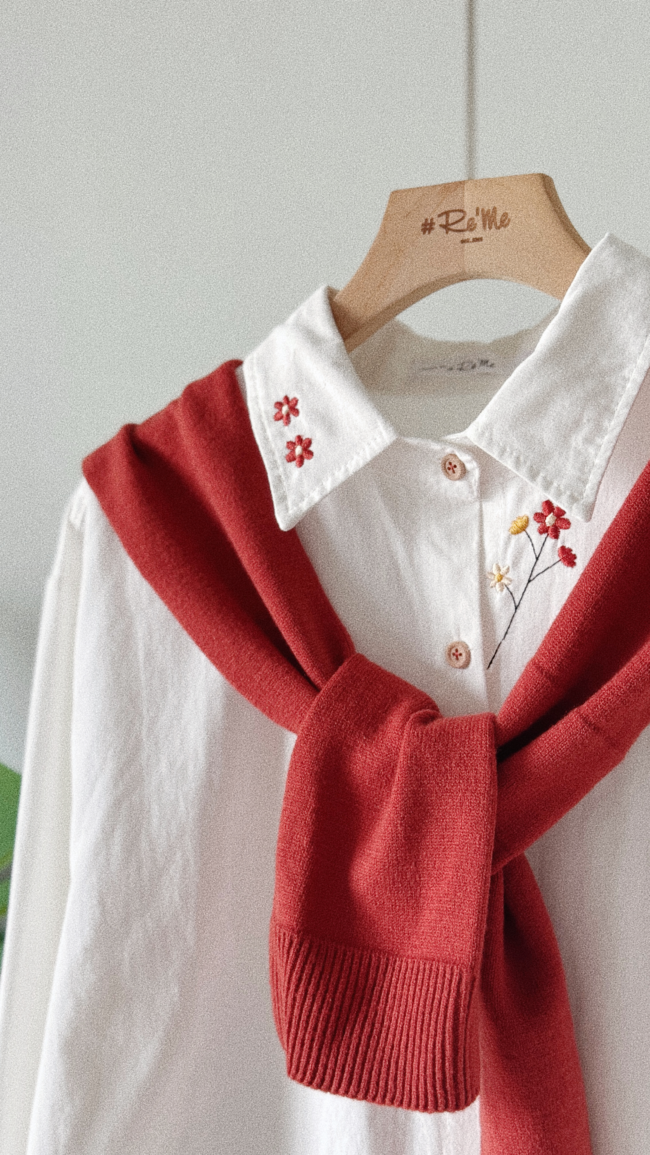 【自制限定款】 新意在枝·刺绣款白衬衫 (预购） 