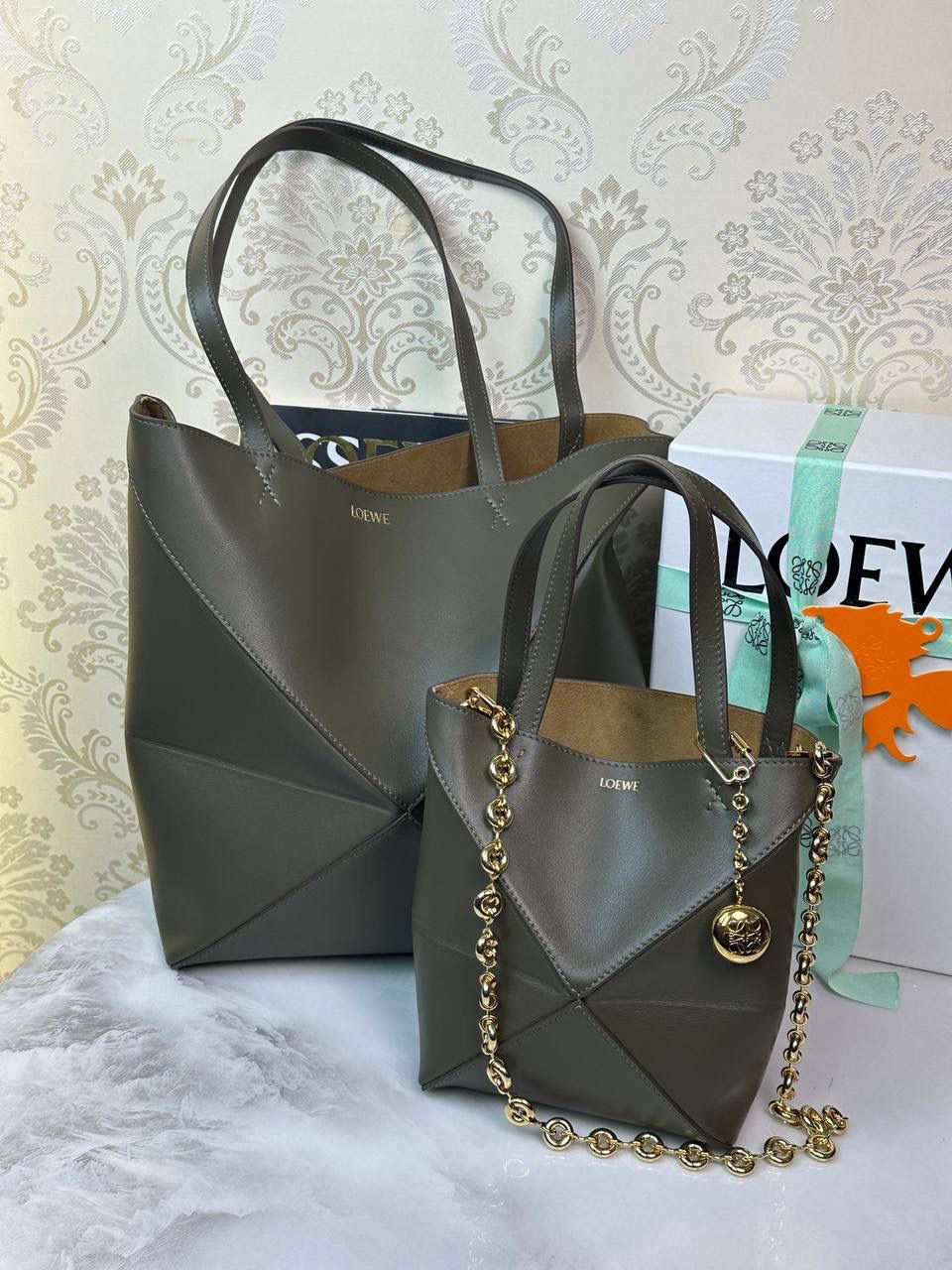 Loewe罗意威 Origami 立体拼接手提包 菜篮子包