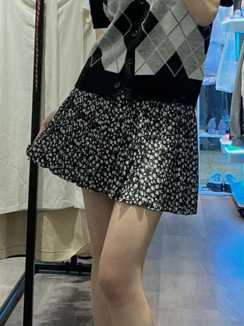  KR 學院風風琴碎花短裙 KR0115