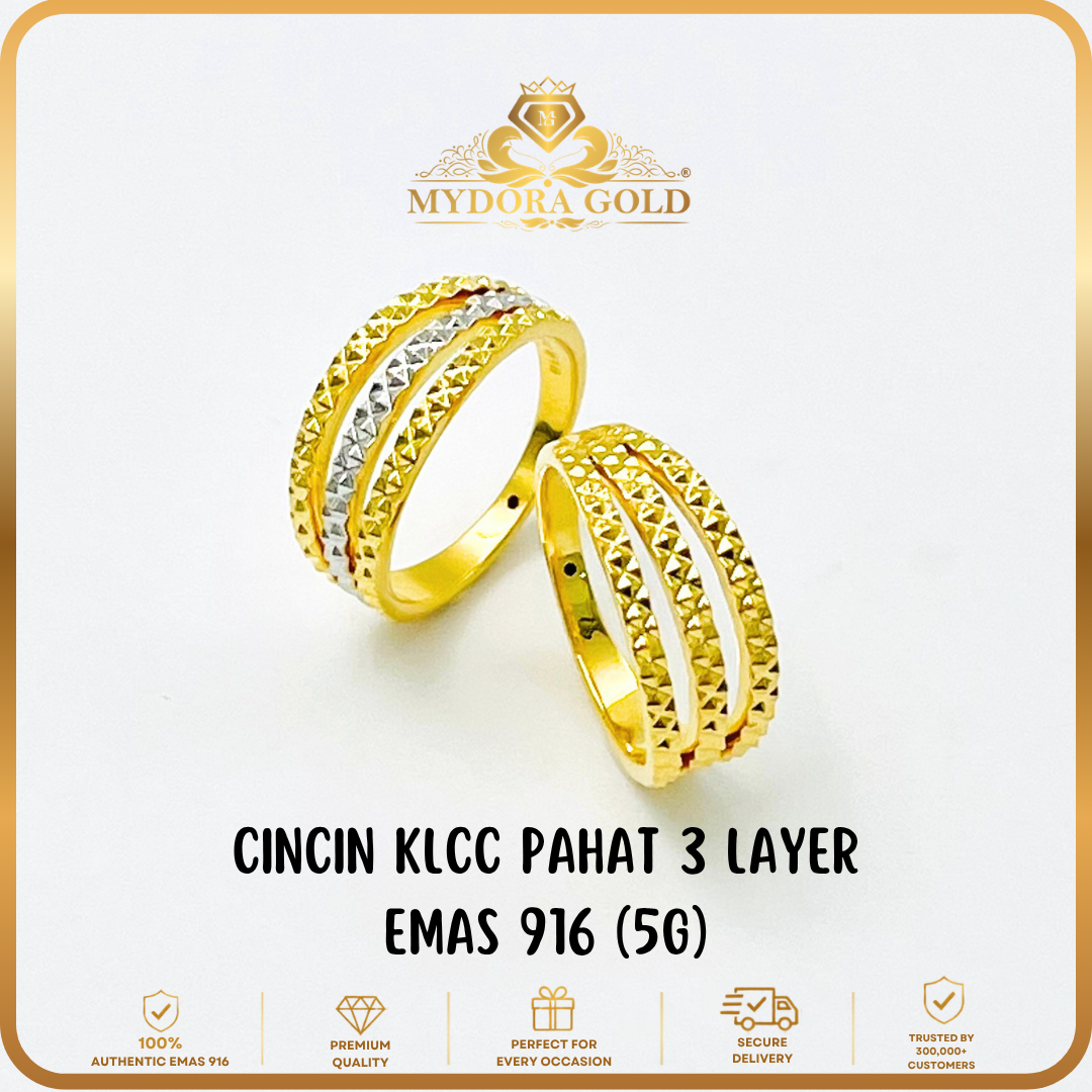 MYDORA Cincin KLCC Pahat 3 Layer (5G) l EMAS 916/22K