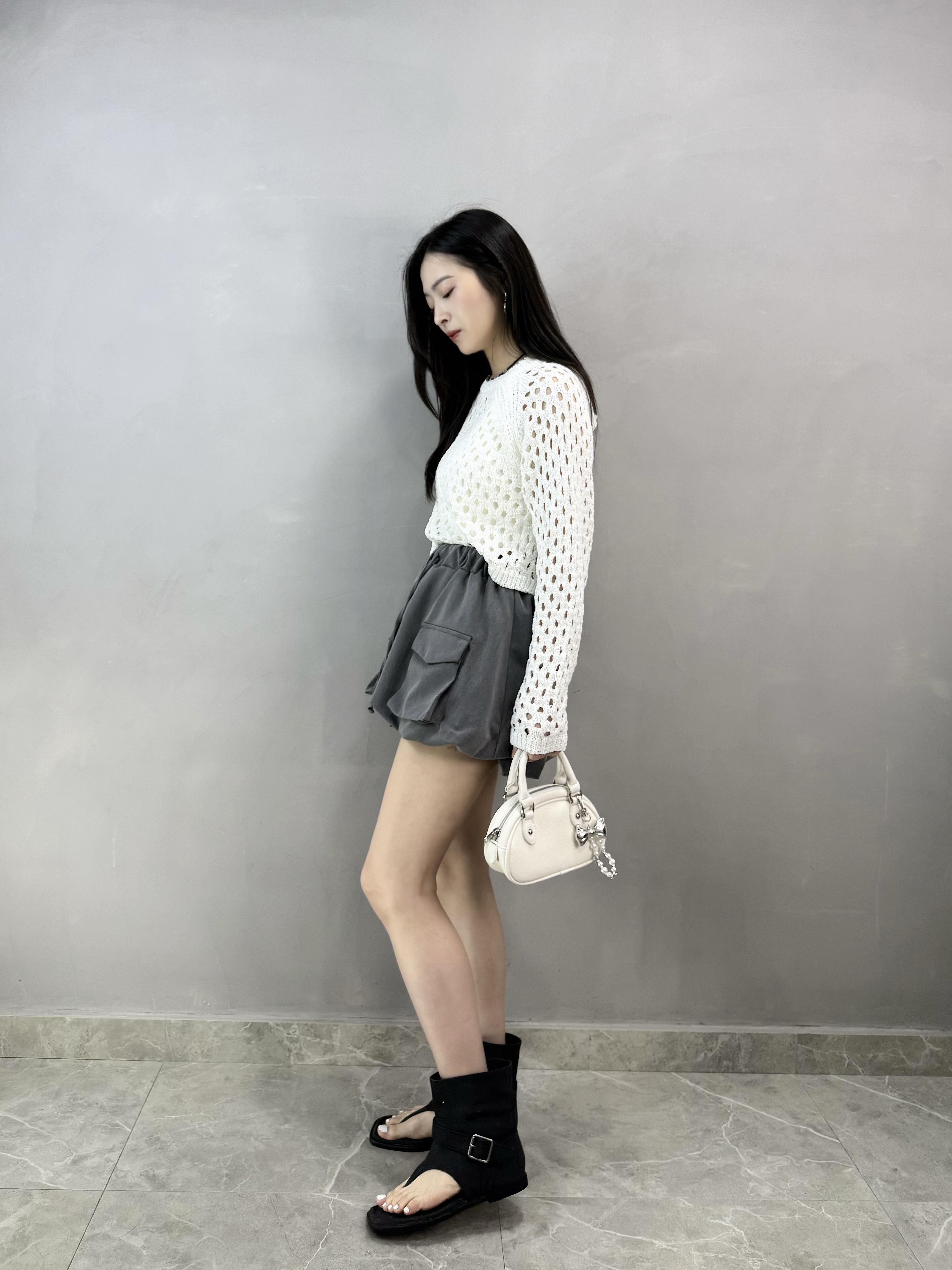 J62 前袋泡泡裙褲